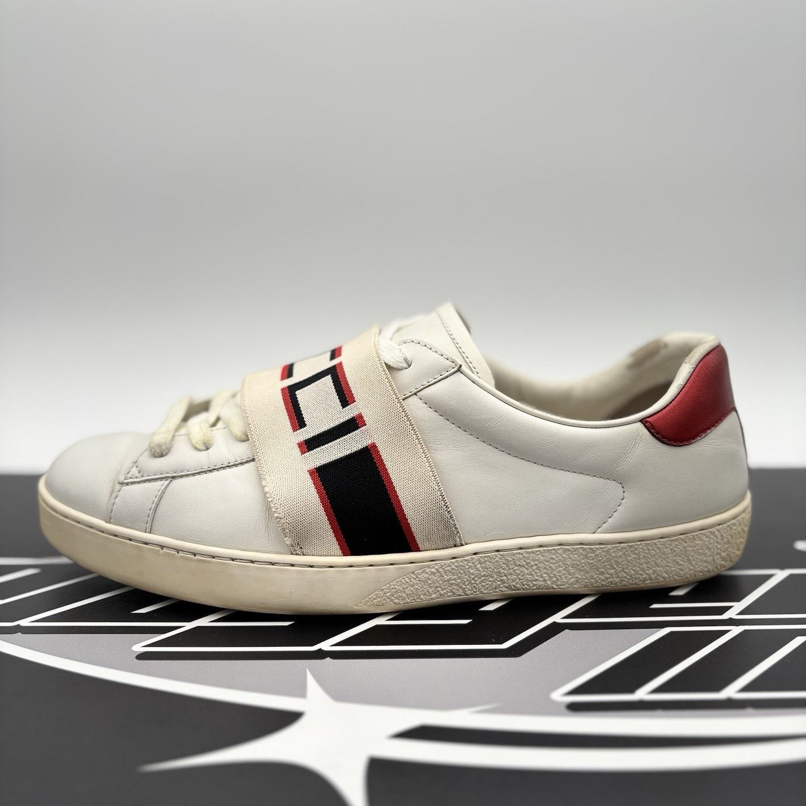 Gucci Size 9 G (9.5 US) - Gucci Ace Leather With Strap ' White ' Size US 9.5 / EU 42-43 - 11 Thumbnail