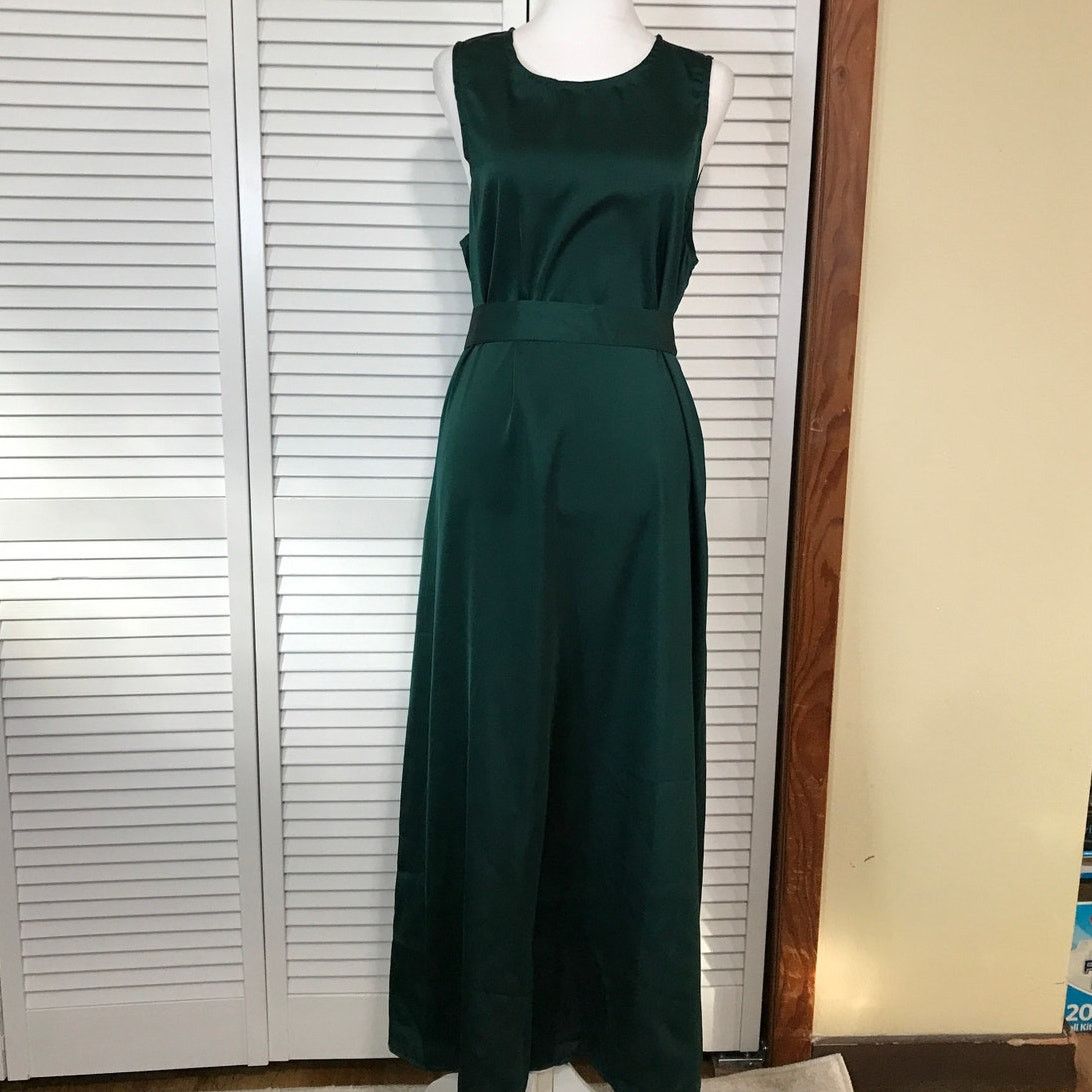 Other Elegant Green Metallic Rhinestone Dress A-line Maxi Set S Size S / US 4 / IT 40 - 3 Thumbnail