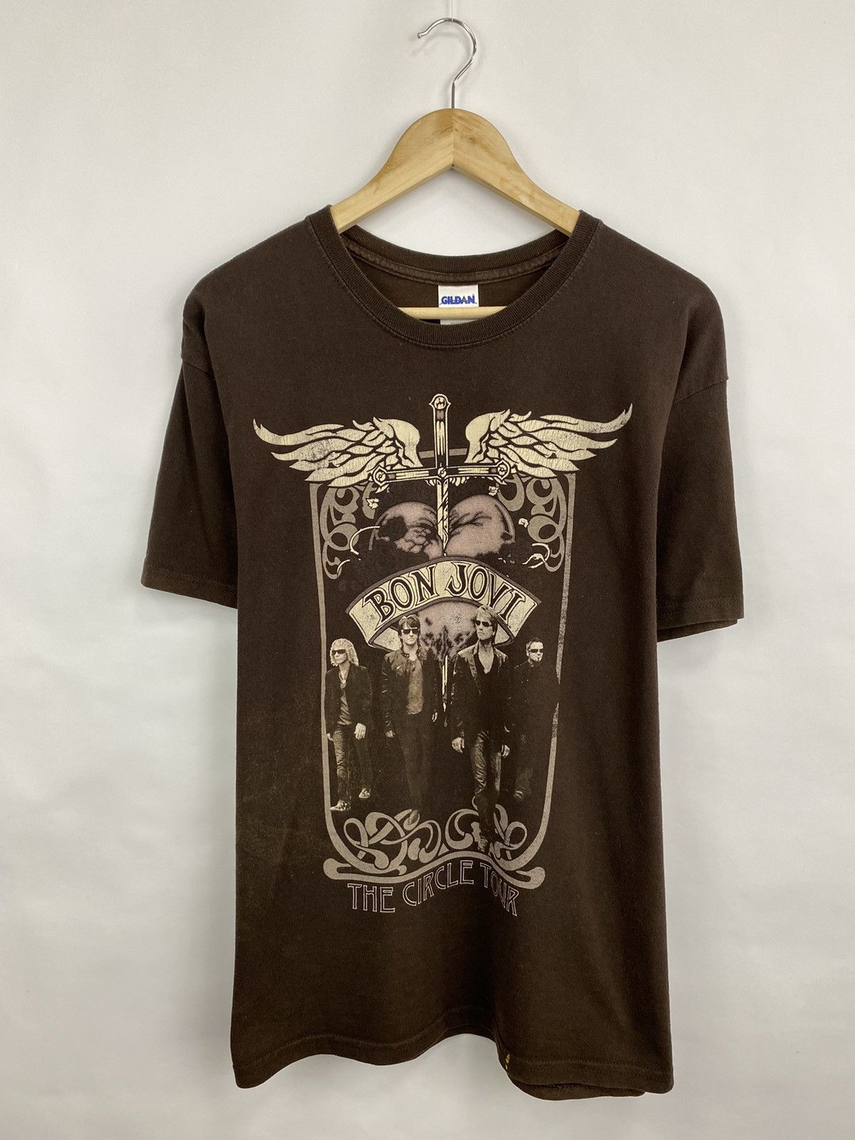 Bon Jovi 🇺🇸 Vintage 2010 Bon Jovi The Circle Tour T-Shirt Rare Retro Size US L / EU 52-54 / 3 - 3 Thumbnail
