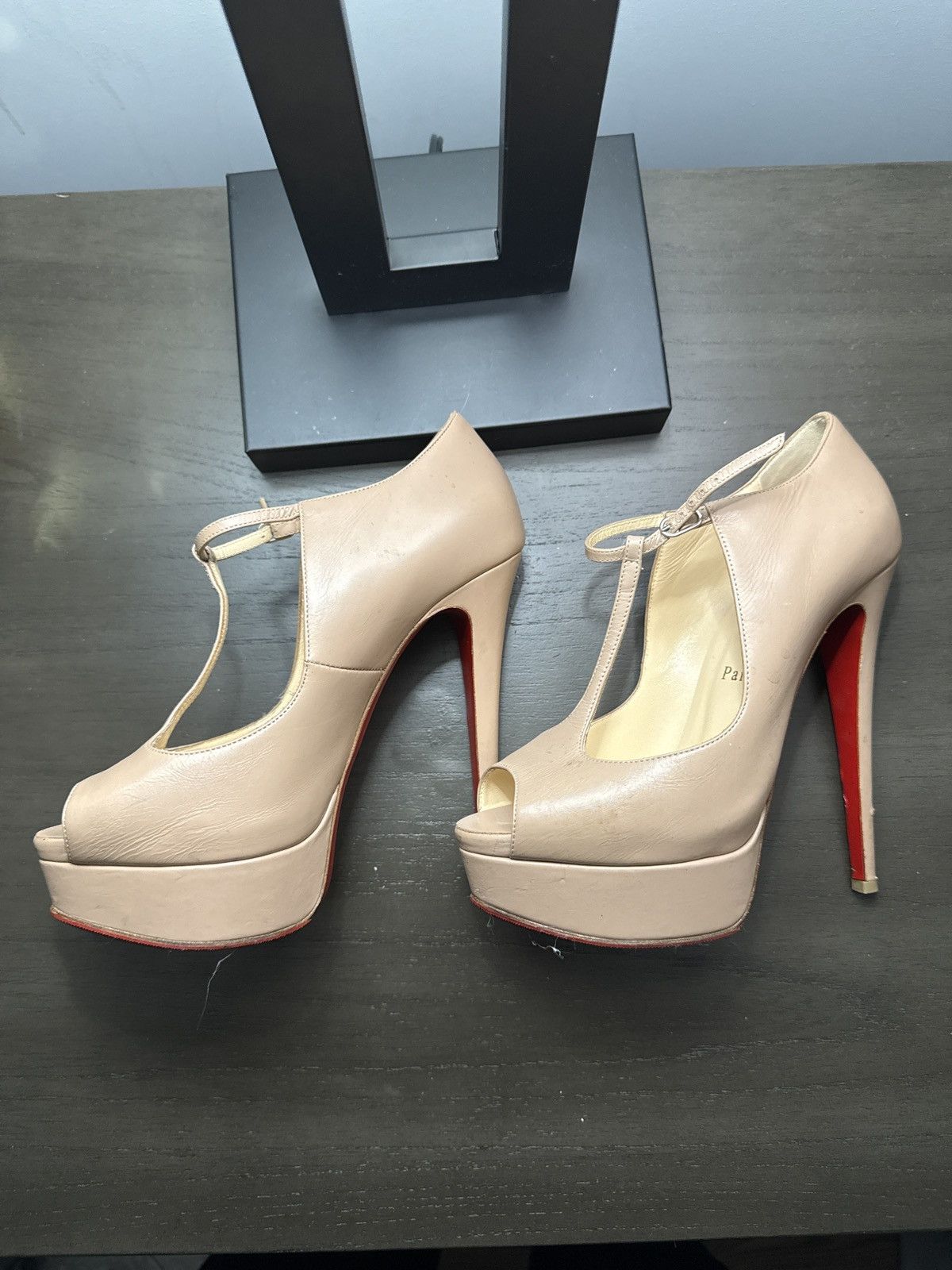 Christian Louboutin Christian Louboutin Lady Peep 150 Nude Heels Size US 6.5 / IT 36.5 - 9 Thumbnail