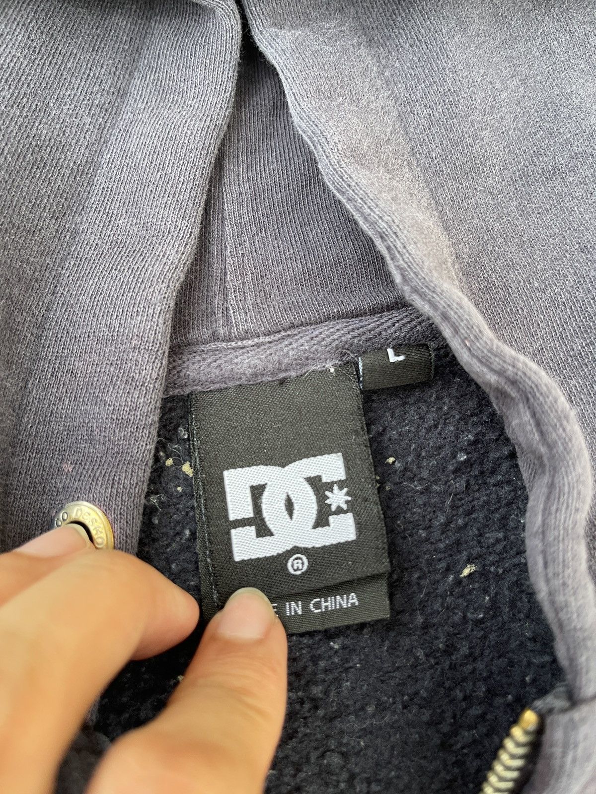 DC × Vintage Vintage Faded Navy DC Print Y2K Zip Up Hoodie Size US XL / EU 56 / 4 - 8 Thumbnail