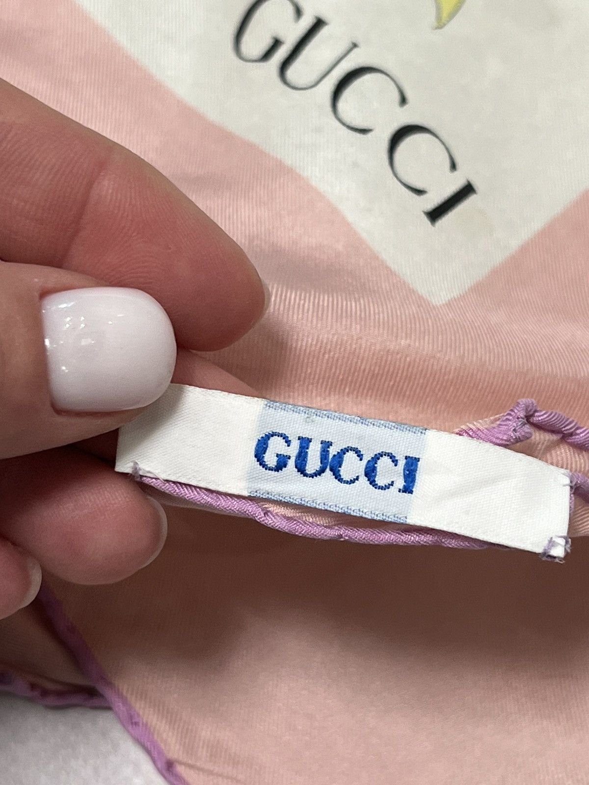 Gucci Gucci silk scarf with floral print and pink border Size ONE SIZE - 5 Thumbnail
