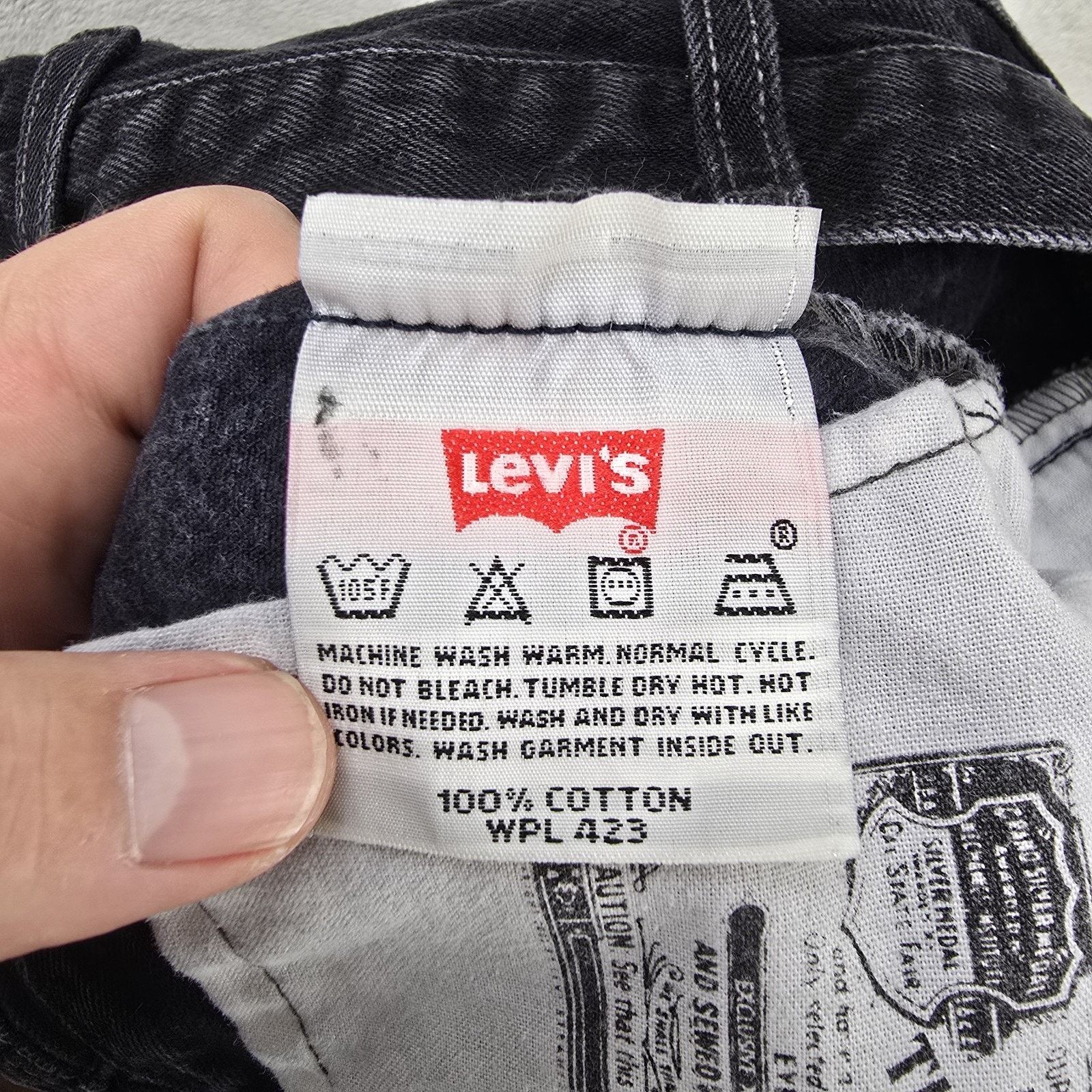 Levi's Vintage Levis 501 Jeans Mens 38x34 (Fits 36x32) Black Y2K Size US 36 / EU 52 - 4 Thumbnail