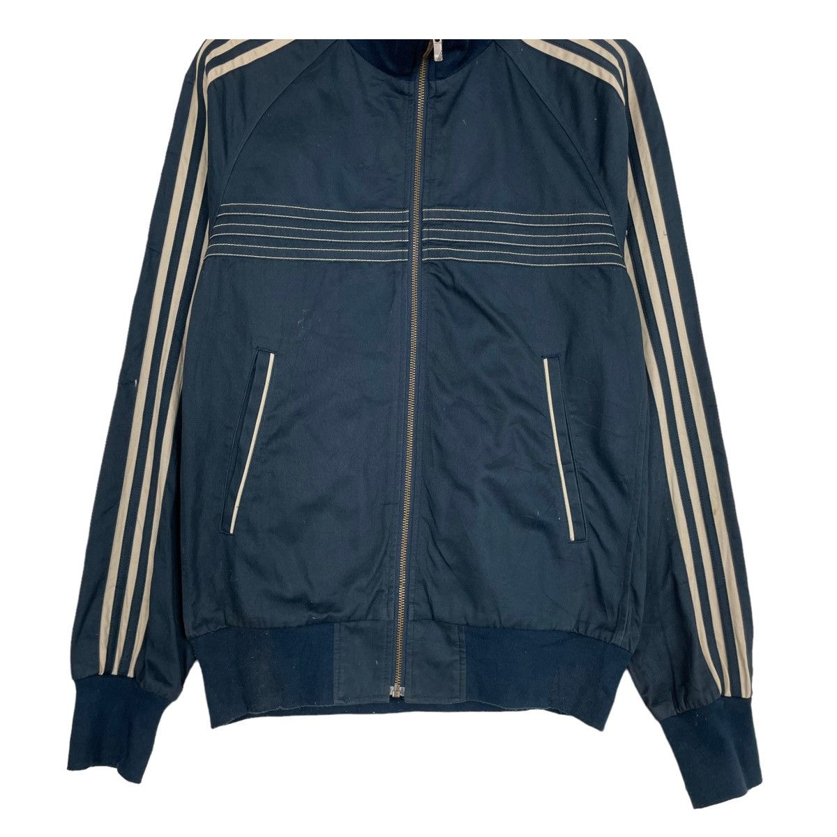 Adidas × Other 💥NAVY ADIDAS STRIPED TRACKTOP JACKET Size US L / EU 52-54 / 3 - 5 Thumbnail