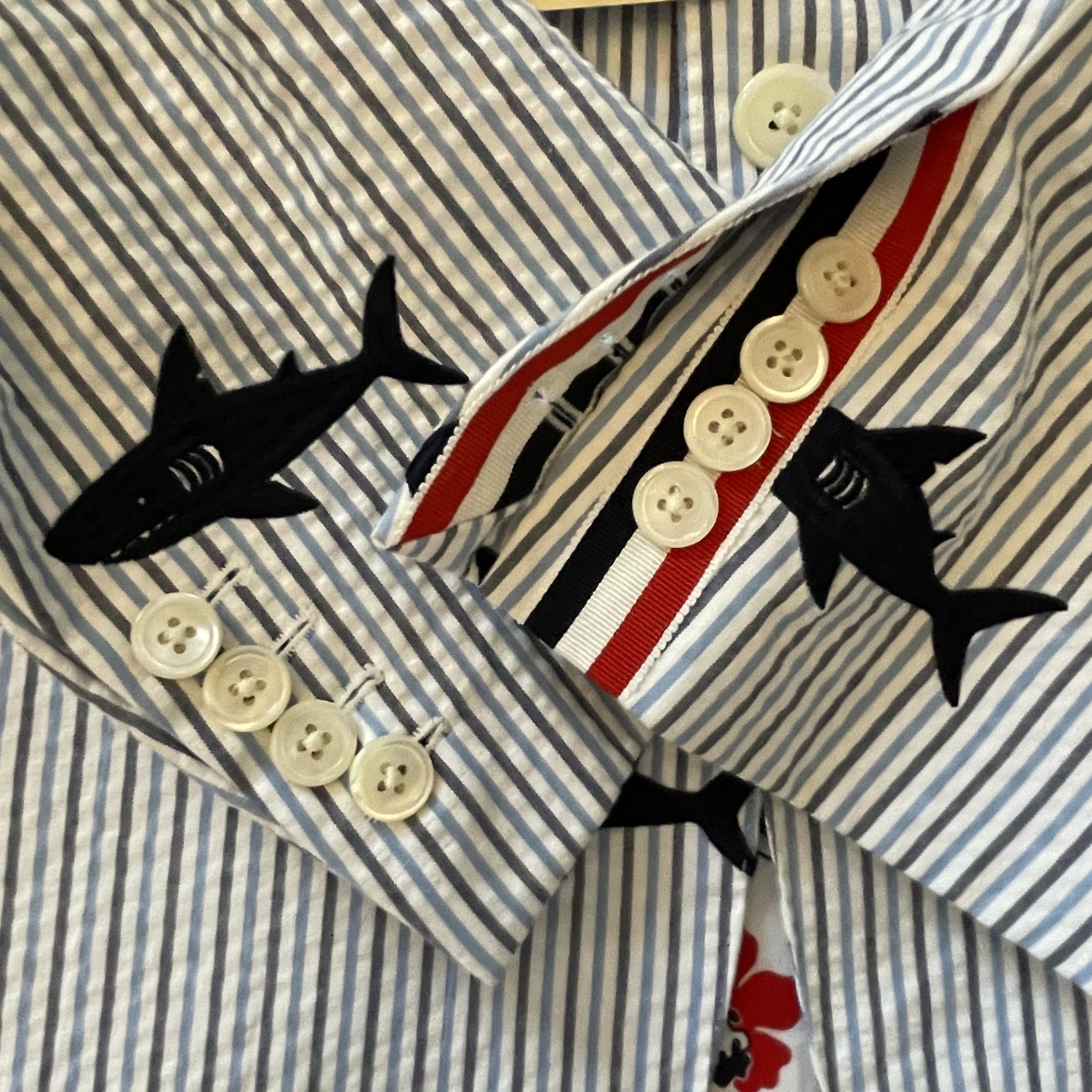 Thom Browne Thom Browne Seersucker Blazer with embroidered Sharks (NWT) Size 38R - 12 Thumbnail
