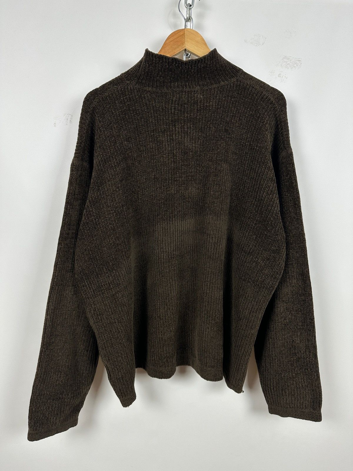 Yves Saint Laurent Vintage Yves Saint Laurent YSL Mock Neck Ribbed Sweater Size US L / EU 52-54 / 3 - 3 Thumbnail