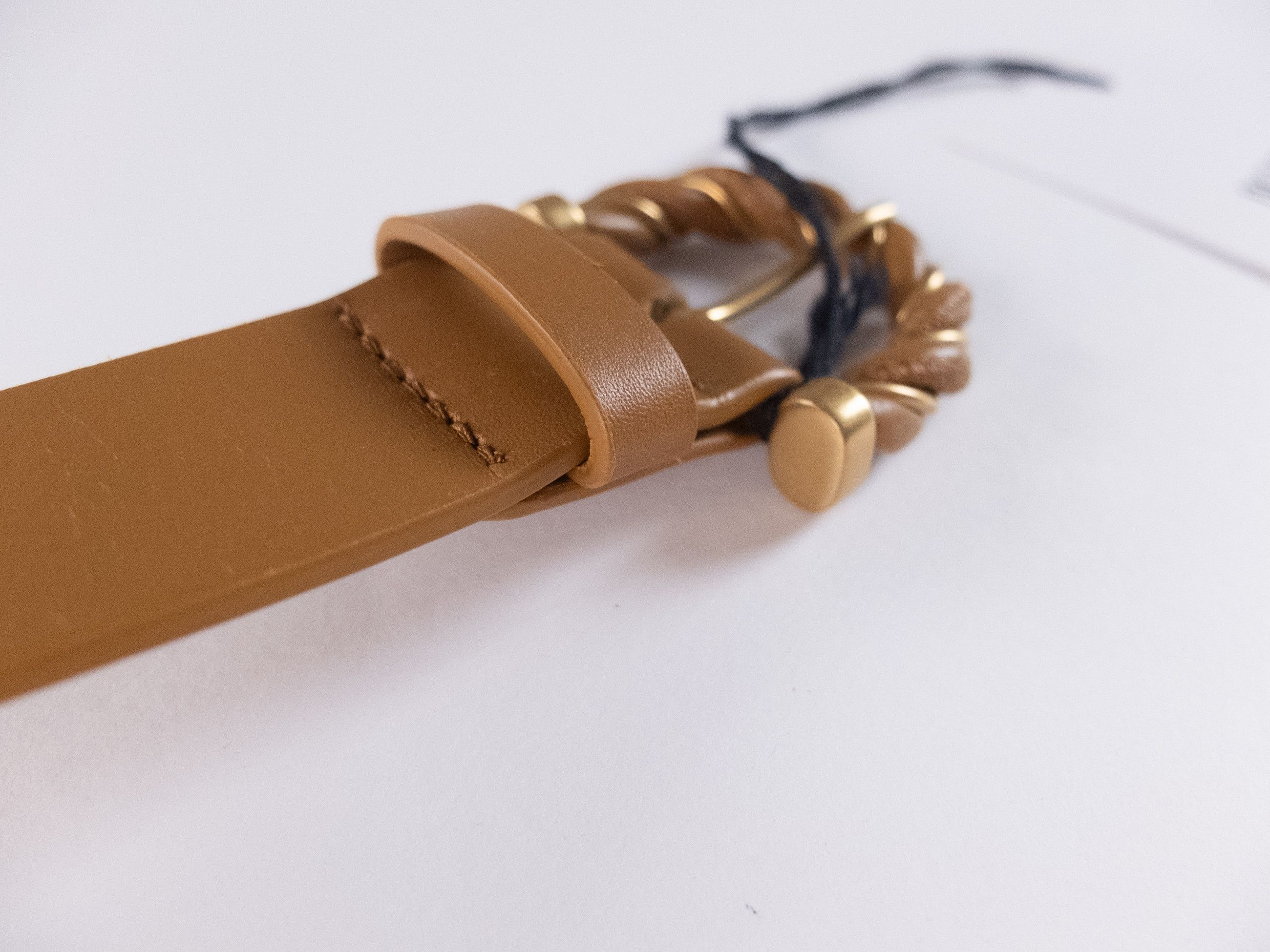 Bottega Veneta BOTTEGA VENETA Twist camel brown leather belt 80 Size ONE SIZE - 7 Thumbnail