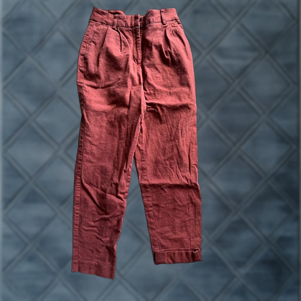 Express VINTAGE Express Women's Skinny Pants Size 2 Ankle Rust Red Casual Woven Nylon Spandex Size 26" / US 2 / IT 38 - 1 Thumbnail