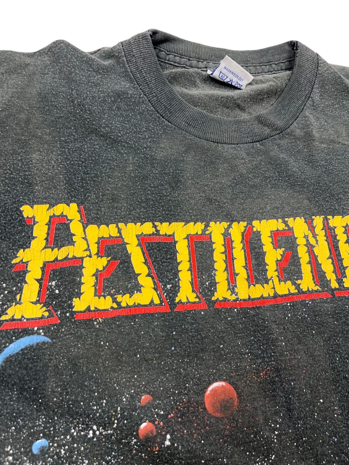Band Tees Vintage 1993 Pestilence Spheres Band T-shirt Blue Grape Rare Size US L / EU 52-54 / 3 - 5 Thumbnail