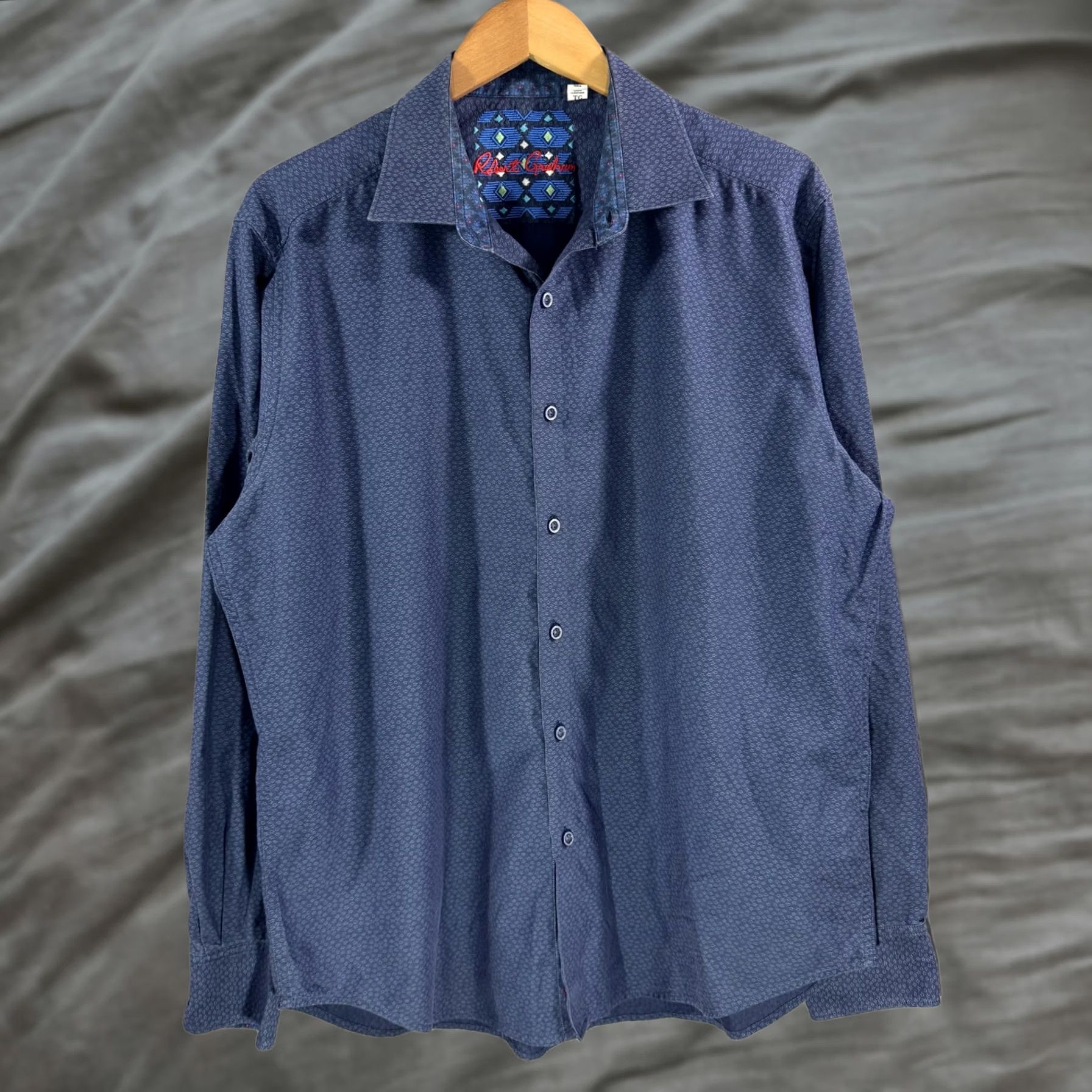 Robert Graham Robert Graham Shirt Mens XL Blue Classic Fit Long Sleeve Button Up Geometric Pattern Size US XL / EU 56 / 4 - 1 Thumbnail