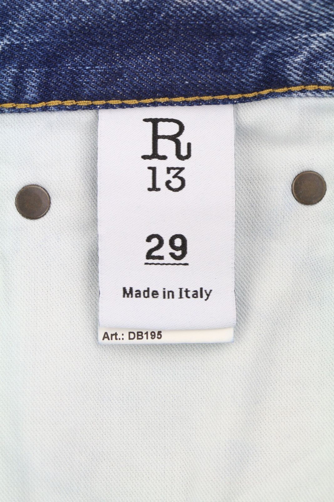 R13 BOYFRIEND 29 Jasper Whiskers Faded Zip Blue FW25 86840 Size 29" - 8 Thumbnail