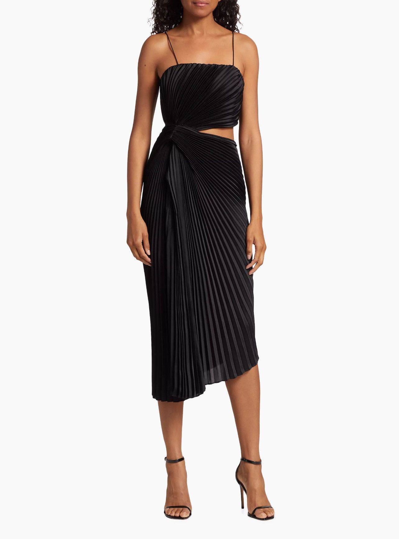 Alice + Olivia Alice + Olivia Pleated Cut-Out Midi-Dress size 0 Size XS / US 0-2 / IT 36-38 - 3 Thumbnail