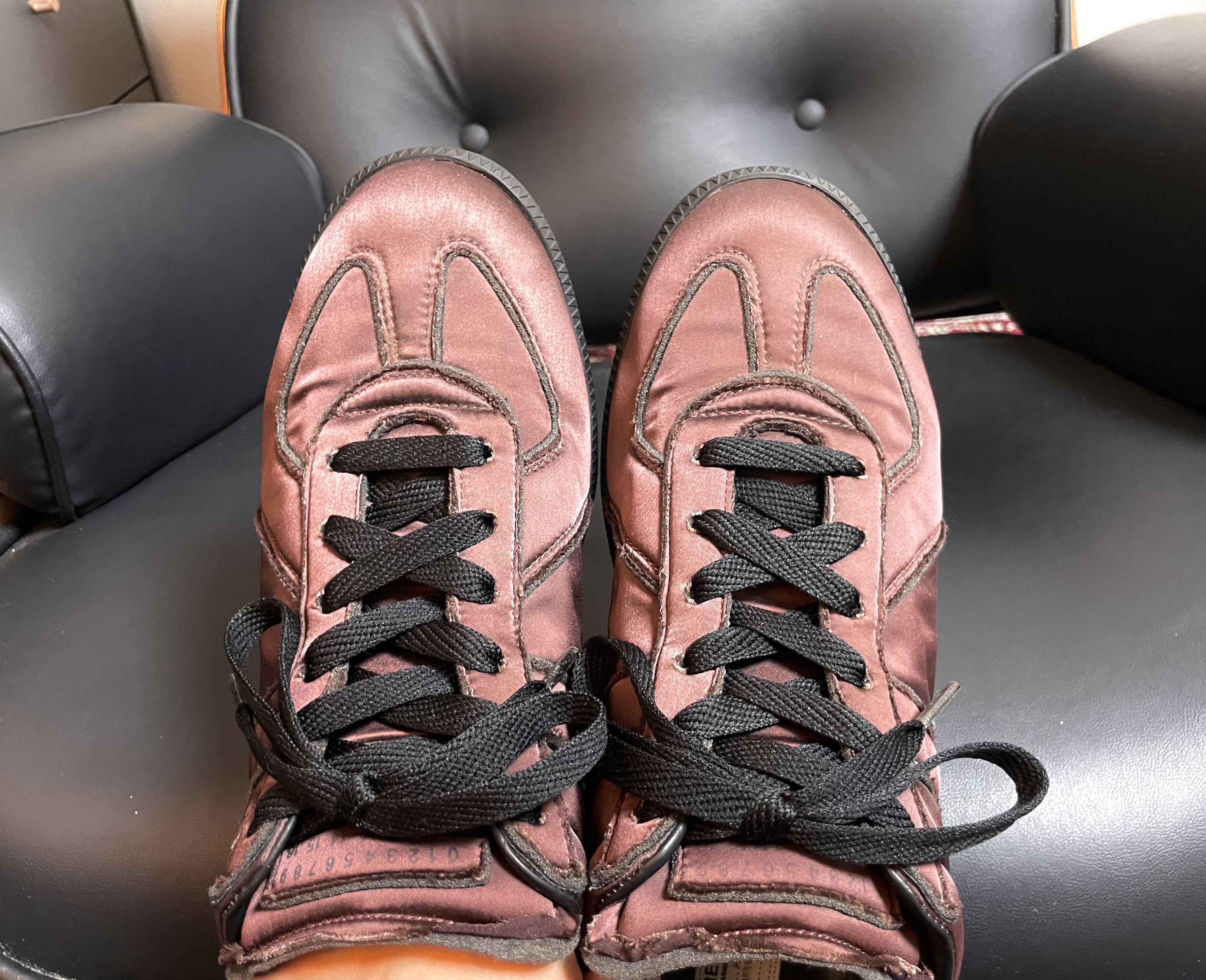 Maison Margiela Maison Margiela GAT (Satin Burgundy 2019) Size US 12 / EU 45 - 8 Thumbnail