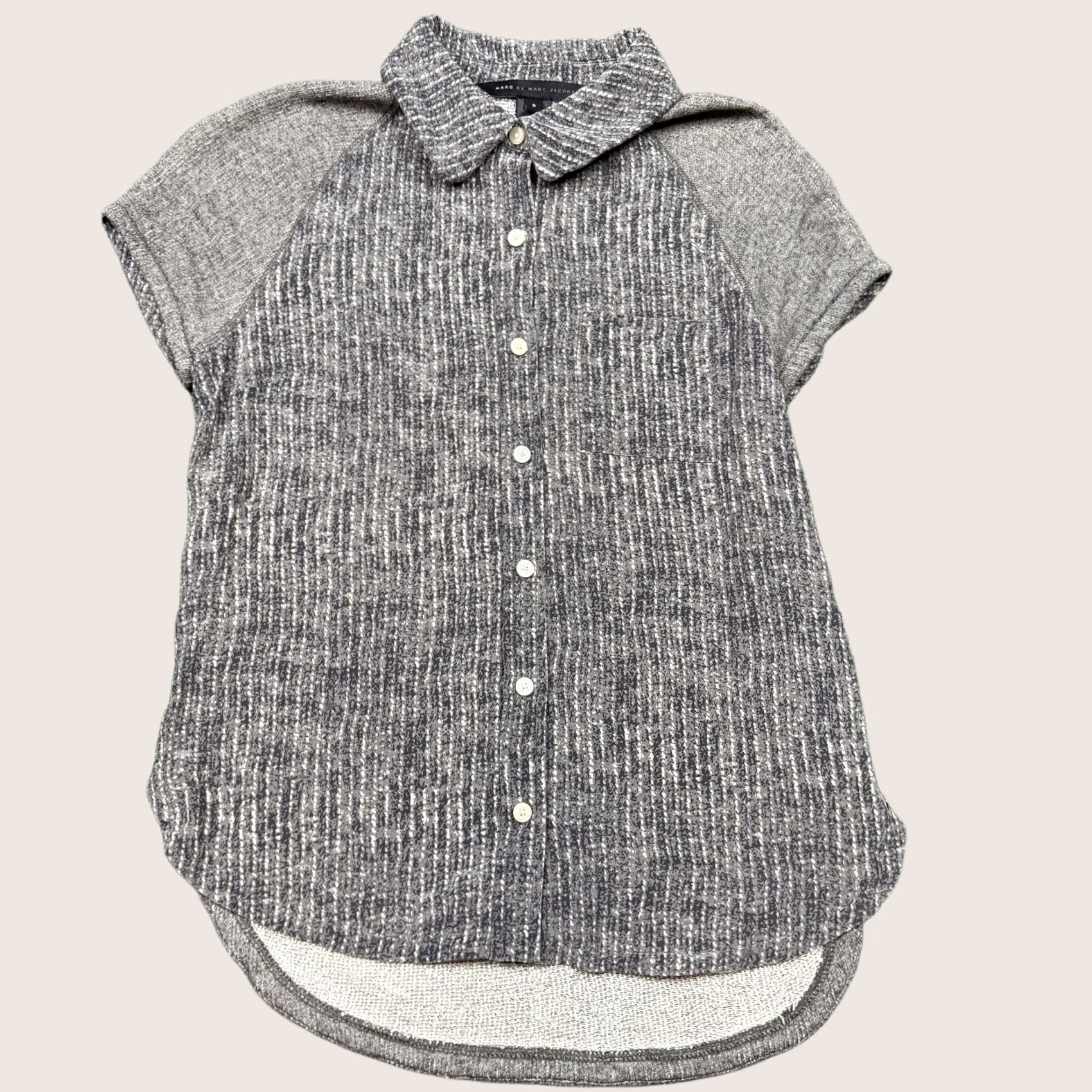 Marc by Marc Jacobs Marc by Jacobs Shirt Womens S Gray Button Women Size Short Sleeve Designer Size S / US 4 / IT 40 - 1 Thumbnail