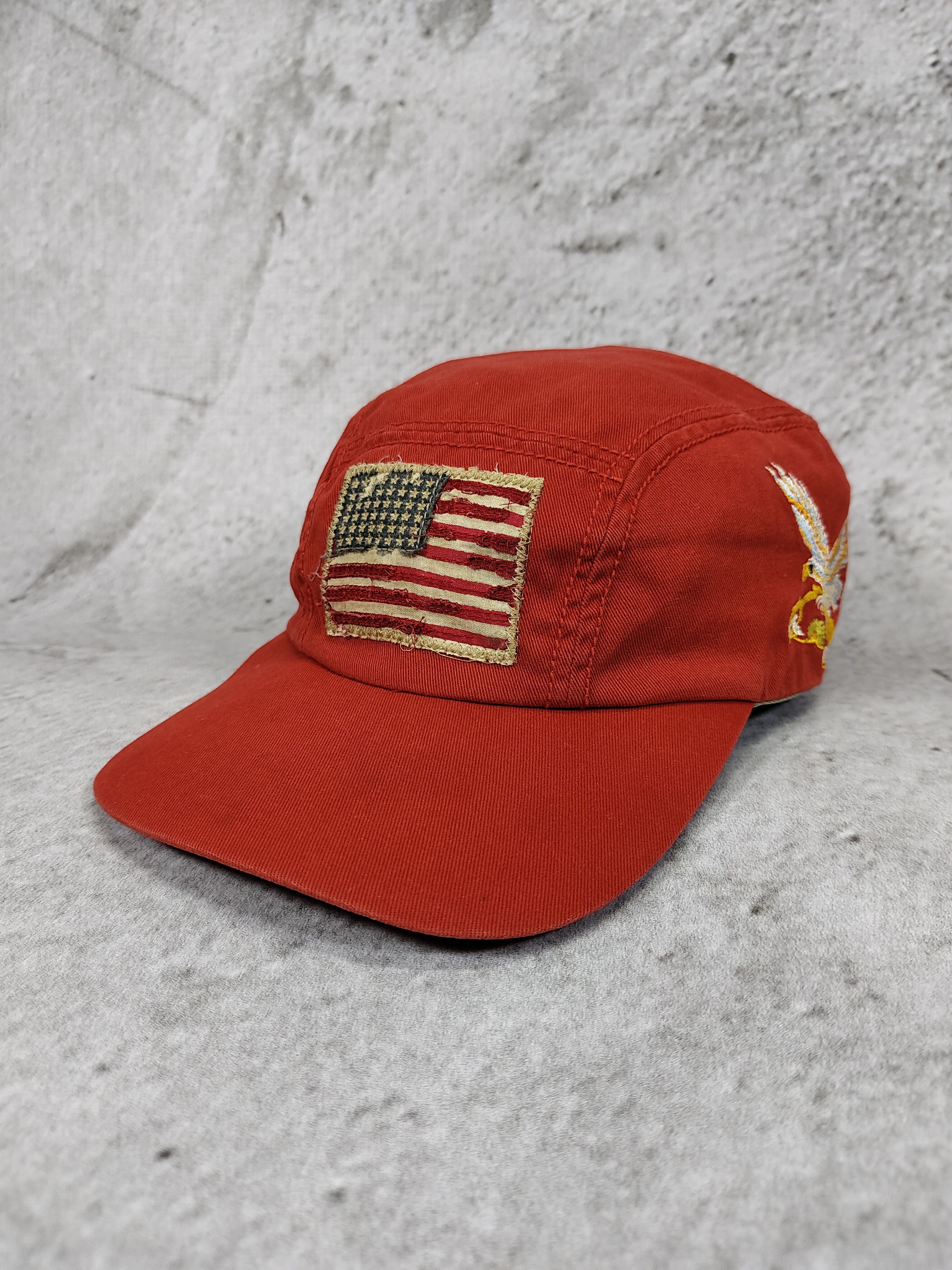 00s POLO RL-American Flag Patch Eagle Embroidery 5 Panel Cap