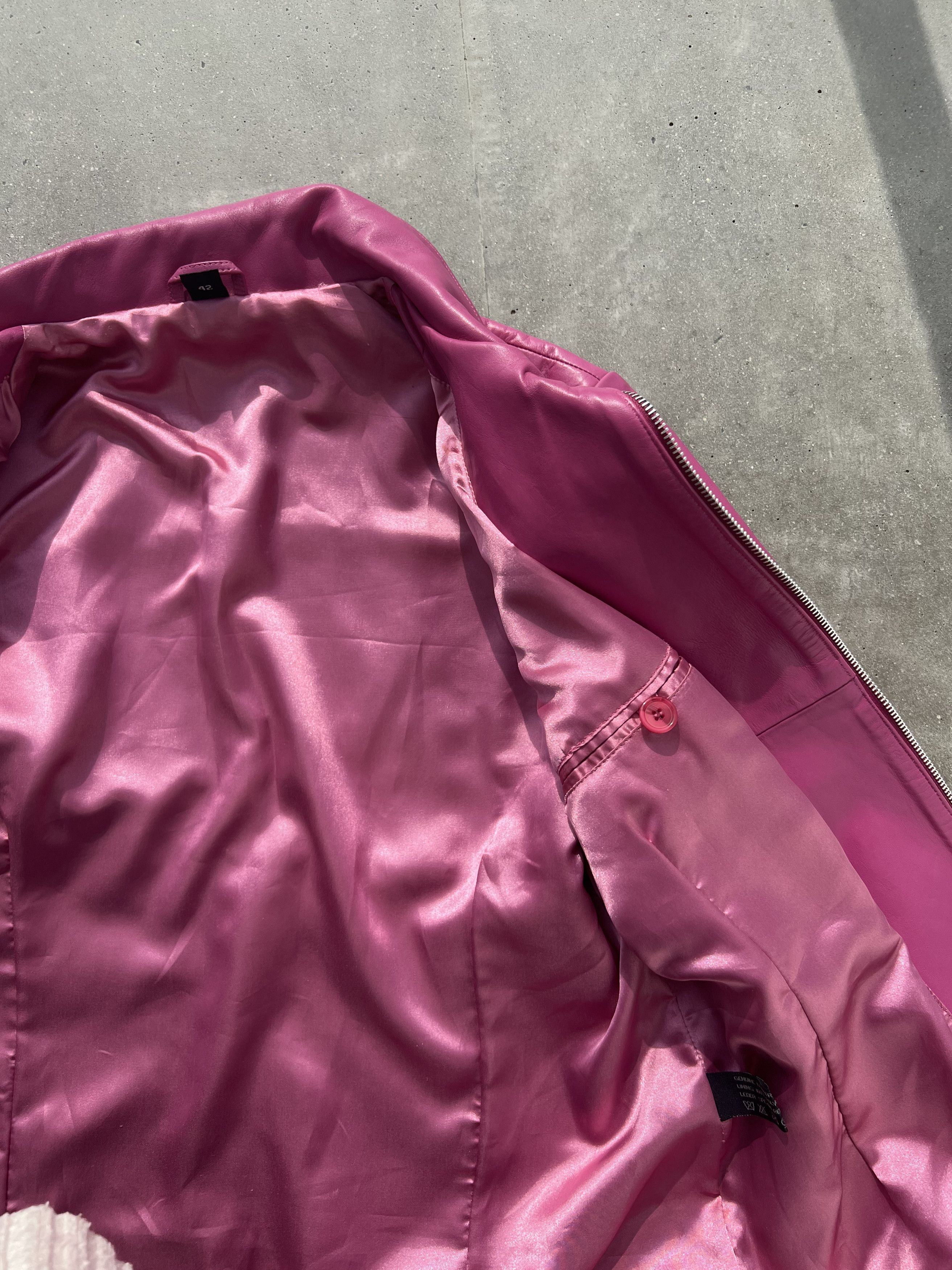 Vintage pink leather jacket genuine Size XL / US 12-14 / IT 48-50 - 7 Thumbnail