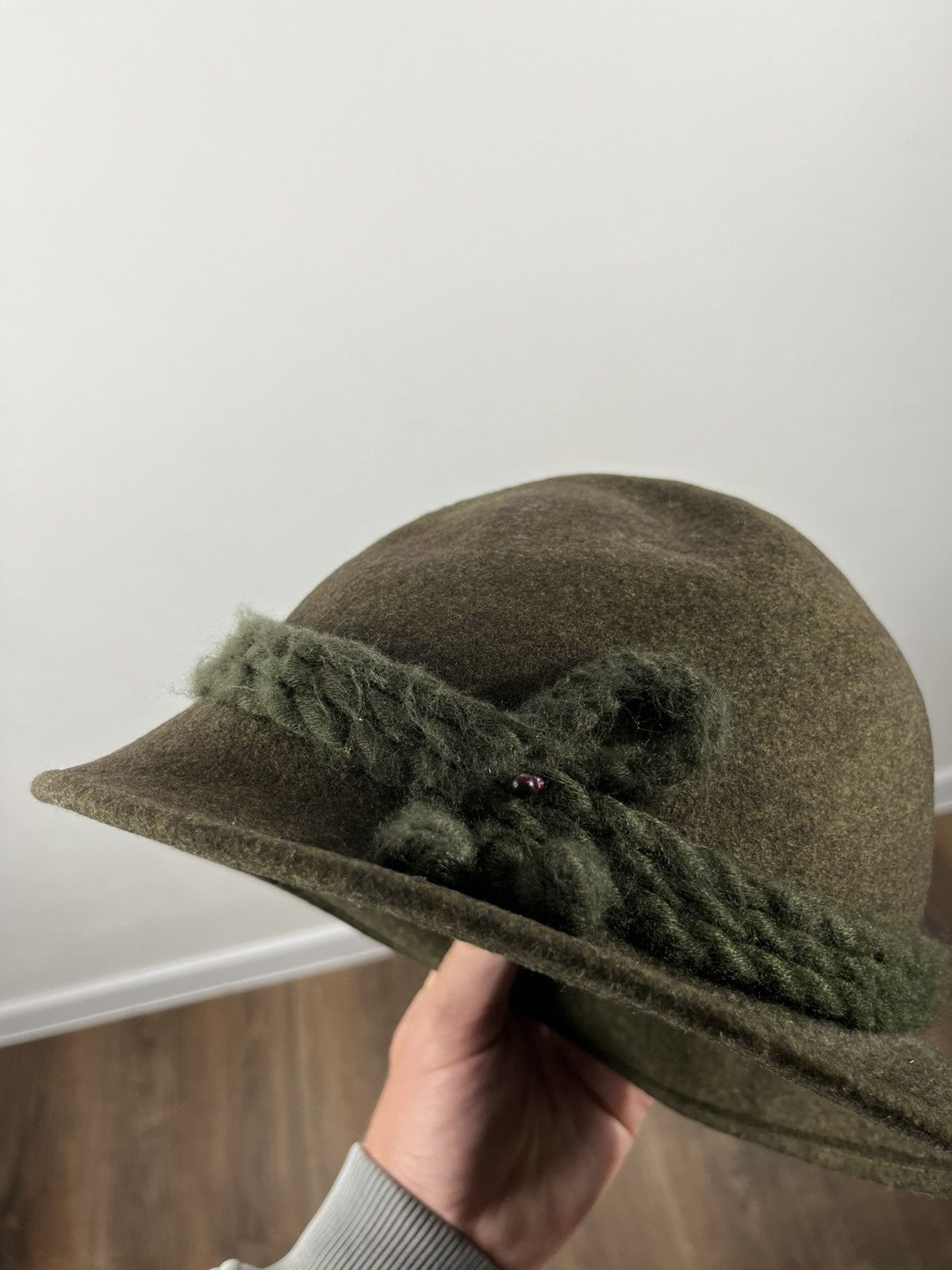 Vintage Vintage Austrian Wool Felt Alpine Hat Green Loden Style Size ONE SIZE - 12 Thumbnail