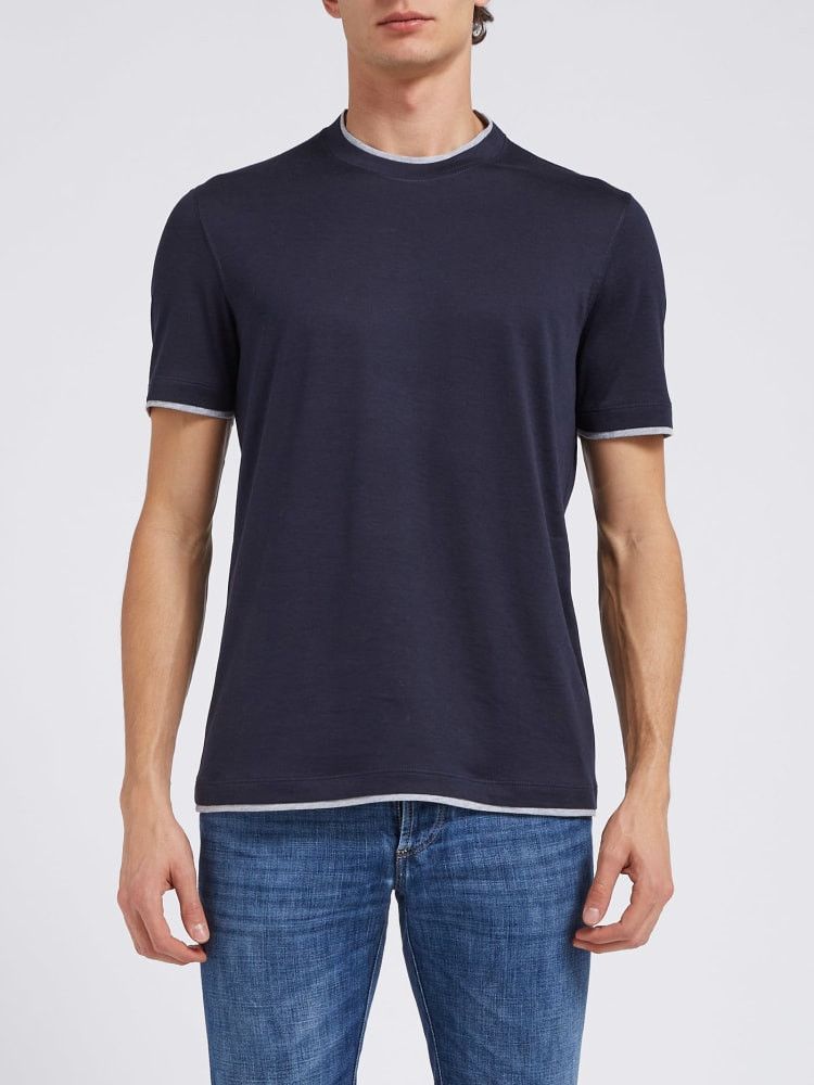 Brunello Cucinelli o1w1db10924 Shirt in Dark Blue Size US XXL / EU 58 / 5 - 1 Preview