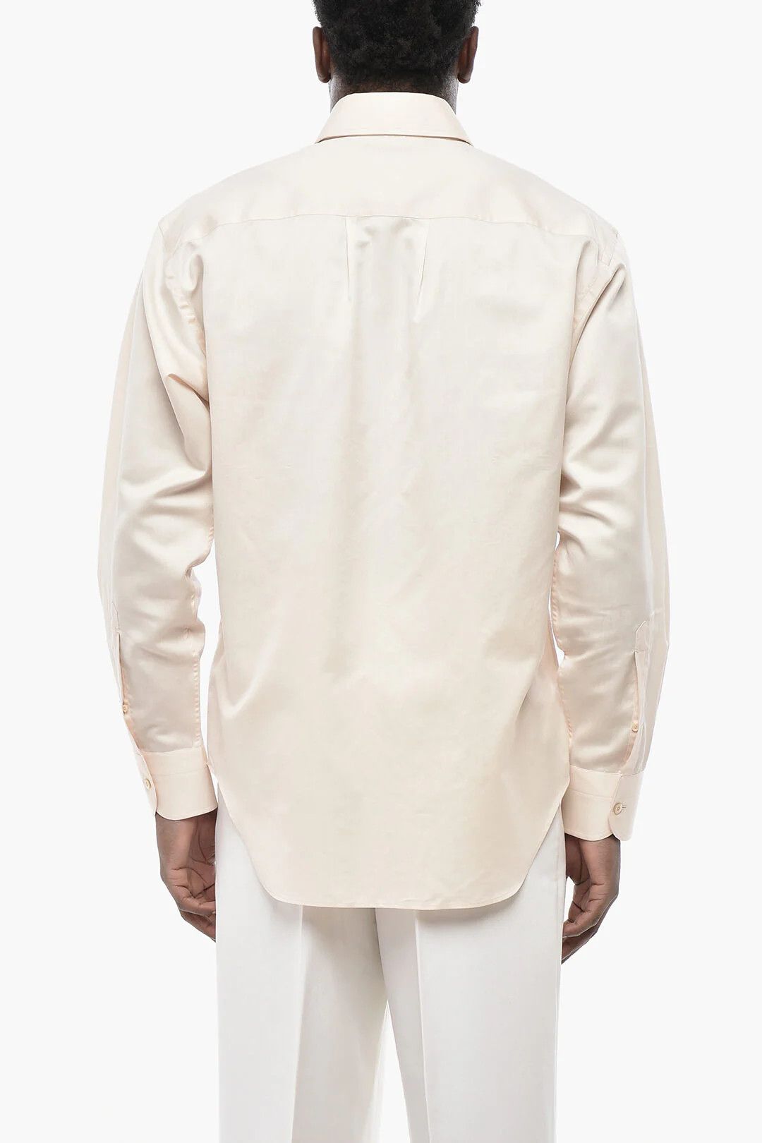 Tom Ford og1mm0426 Cotton & Silk Solid-Color Shirt in Pink Size US S / EU 44-46 / 1 - 2 Thumbnail