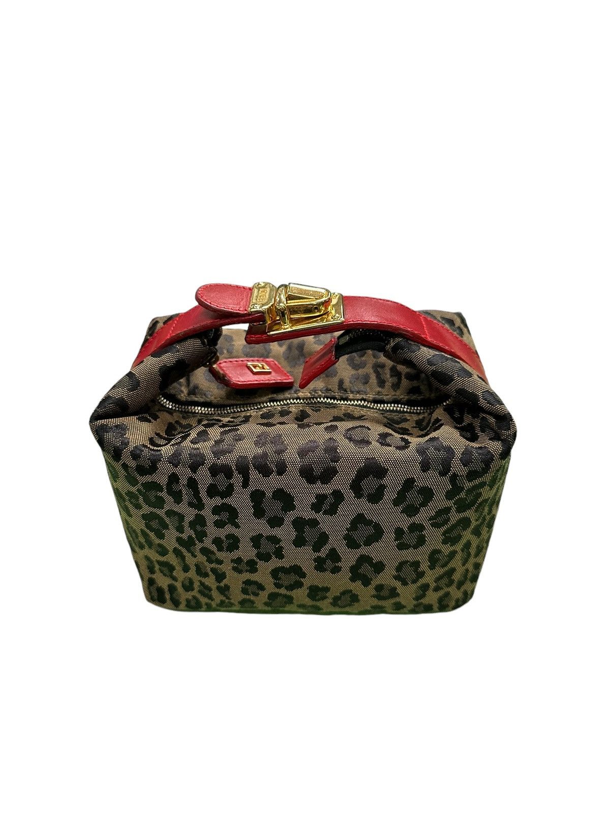 AUTHENTIC VINTAGE FENDI LEOPARD MINI VANITY POUCH