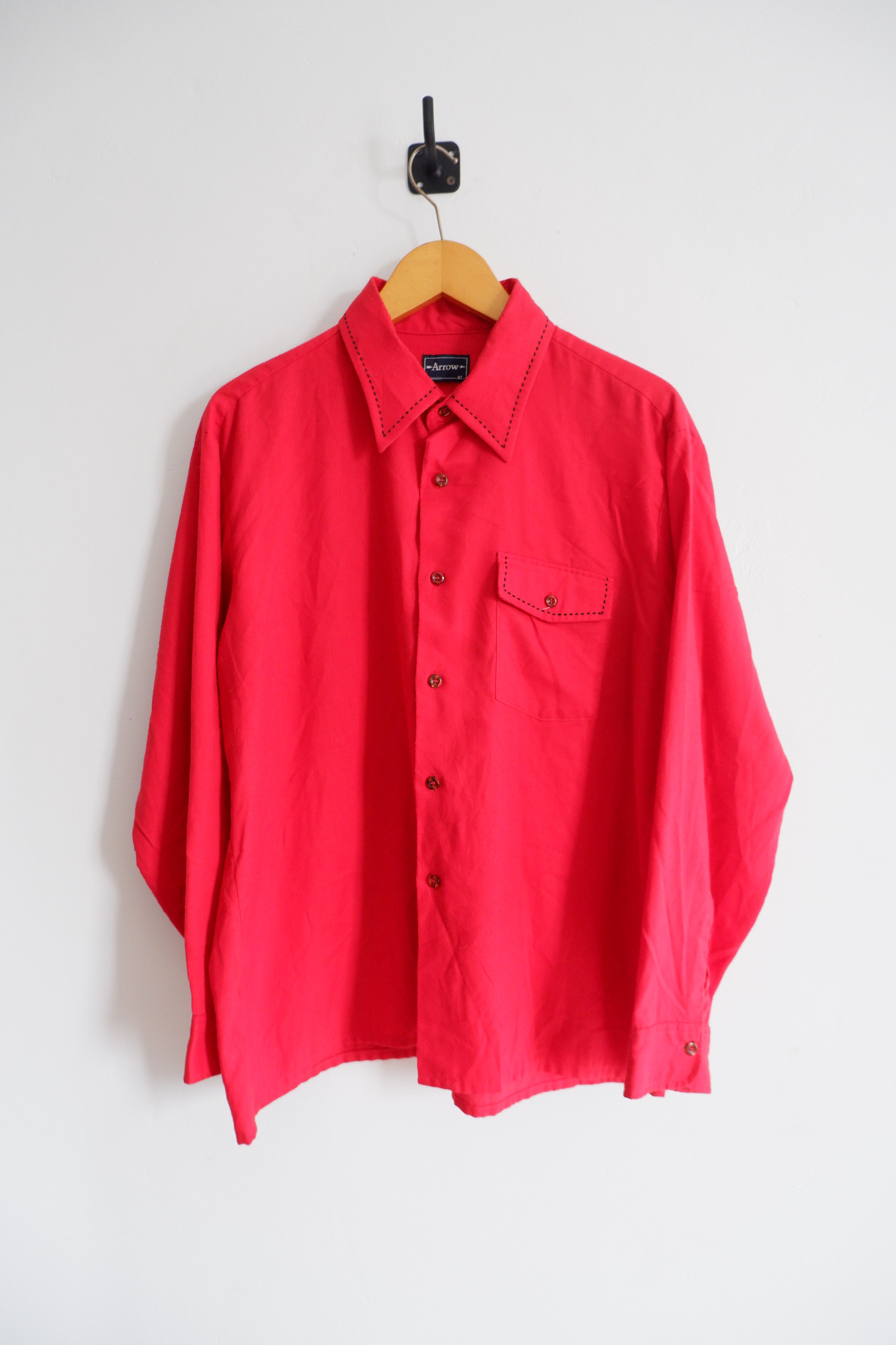 Vintage Vintage 80s ARROW Canada Rockabilly Shirt Size US XL / EU 56 / 4 - 1 Thumbnail