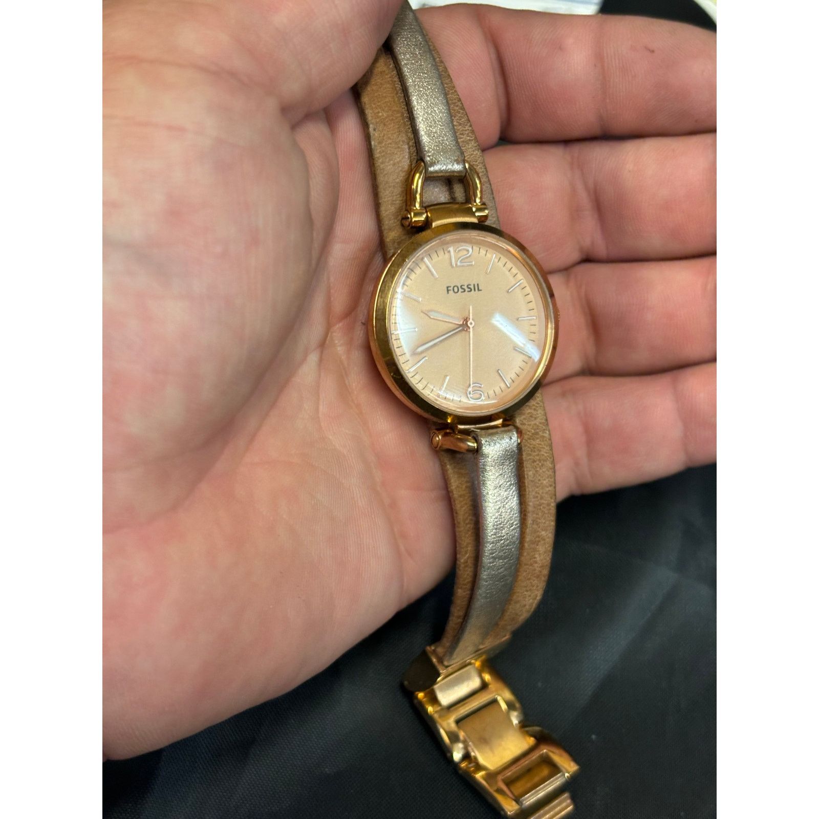 Fossil Fossil Georgia ES3411 Leather Band Womens Watch. New Battery Size ONE SIZE - 7 Thumbnail