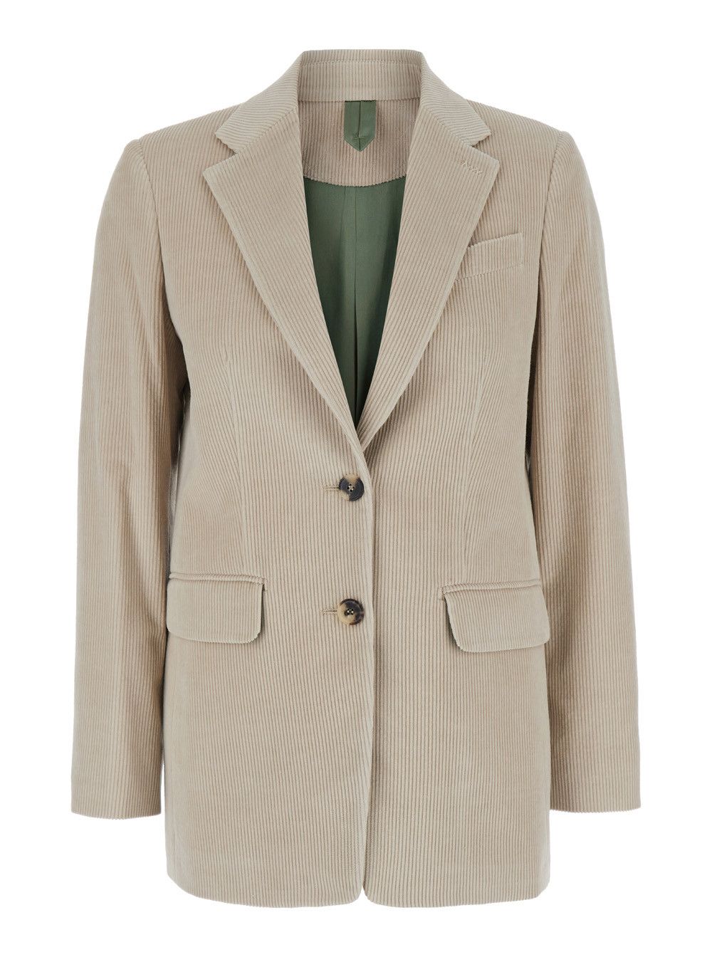 Max Mara 'Kuban' Beige Single-Breasted Jacket with Notched Revers in Cotton Blend Woman Size M / US 6-8 / IT 42-44 - 1 Thumbnail