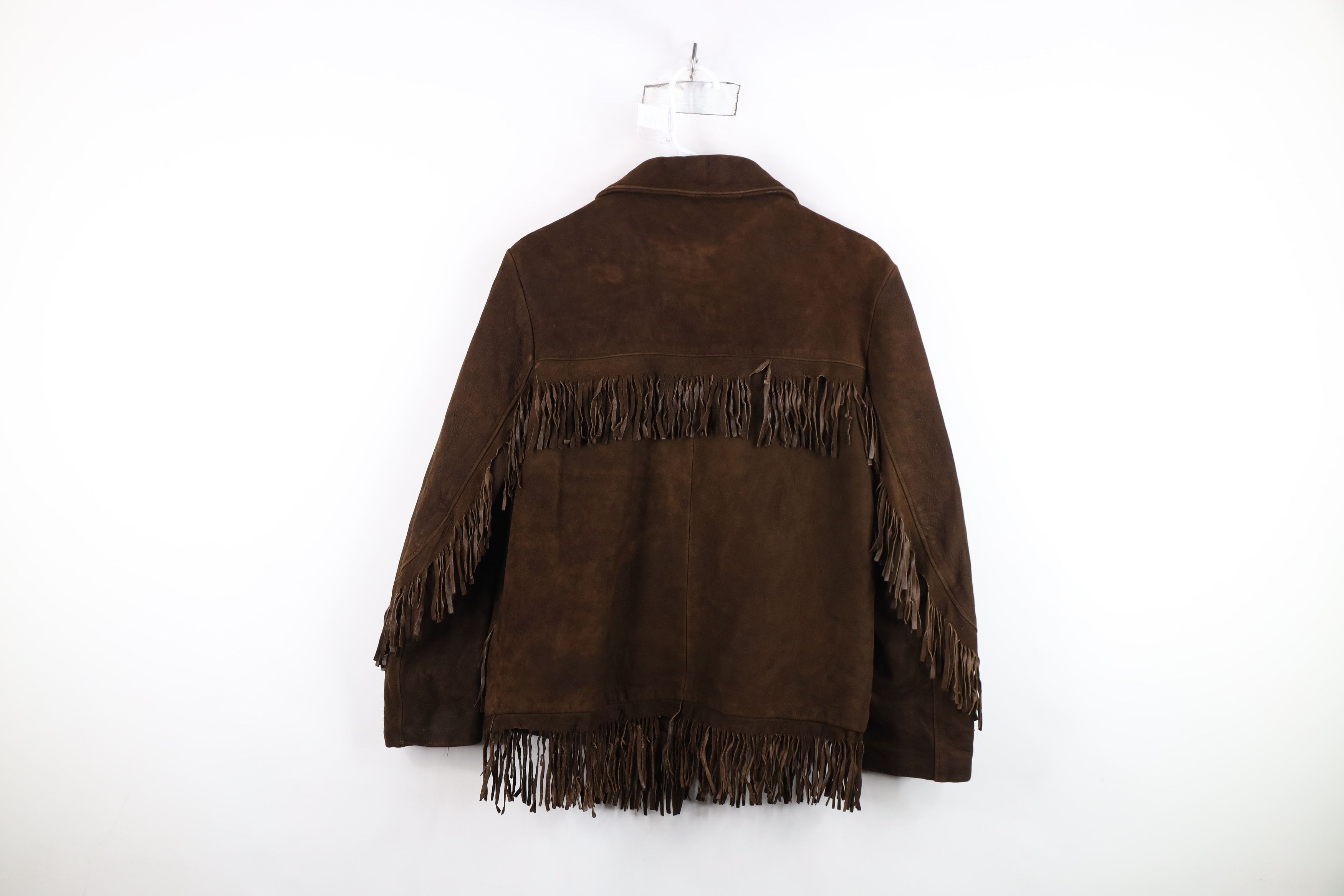Vintage Vintage 60s 70s Boho Chic Western Suede Leather Jacket Brown Size XL / US 12-14 / IT 48-50 - 14 Thumbnail