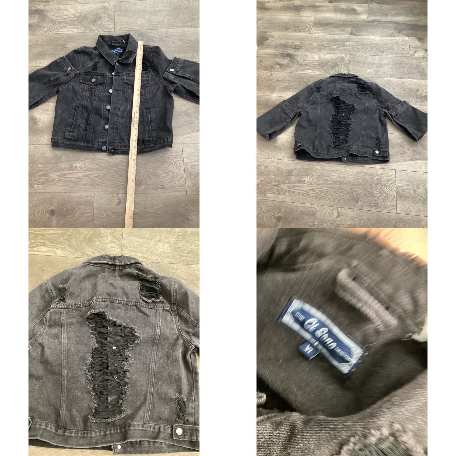 X-LARGE Ci Sono Denim - Distressed Black Jean Jacket Women's X-Large Size 40" / US 18 - 8 Thumbnail
