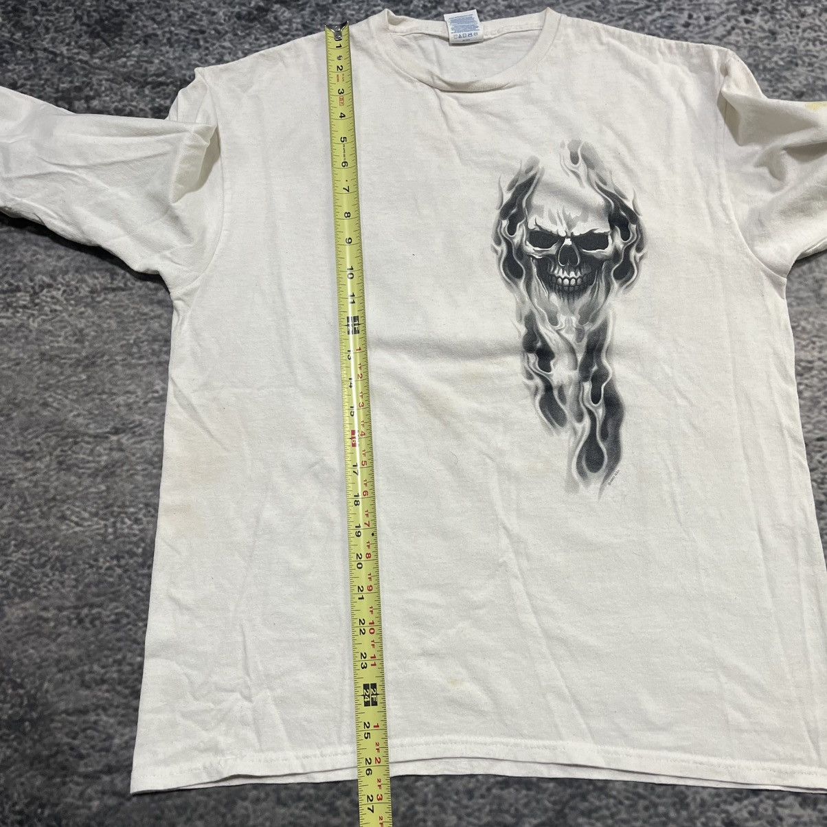 Vintage Vintage Y2K Skull Flames Longsleeve Shirt Grunge Skater Size US L / EU 52-54 / 3 - 14 Thumbnail