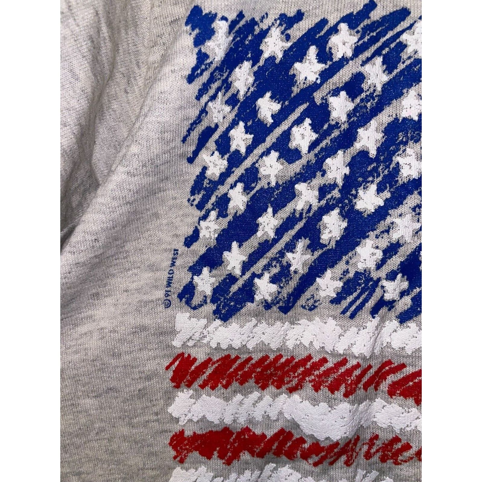 Jerzees Vintage USA Flag Shirt Jerzees Stripes Gray Tee 90s VTG M Size US M / EU 48-50 / 2 - 4 Thumbnail