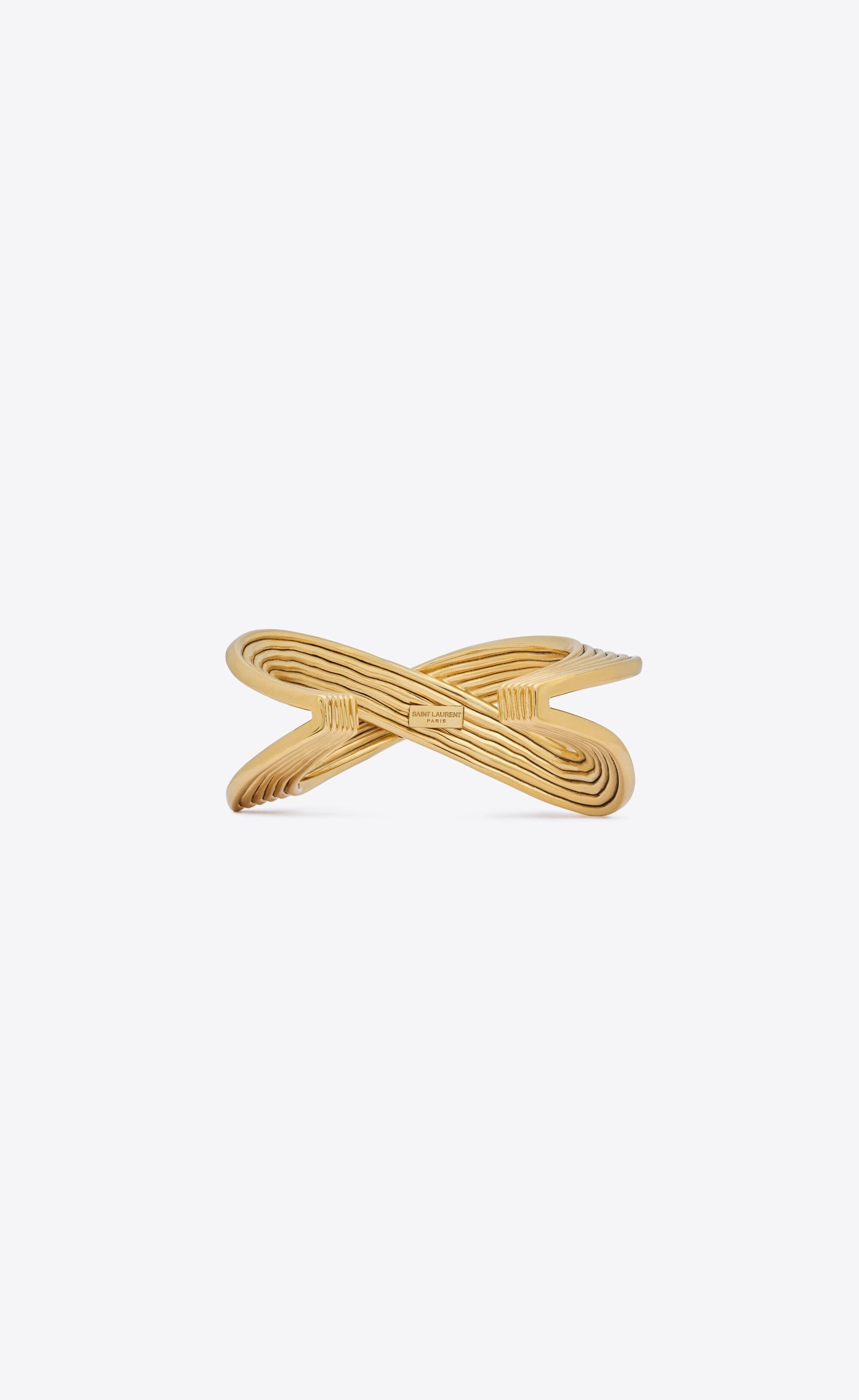 Saint Laurent Paris o1b1hav110725 Size: M / 739383 Link Cuff in Metal in Gold Size ONE SIZE - 5 Thumbnail
