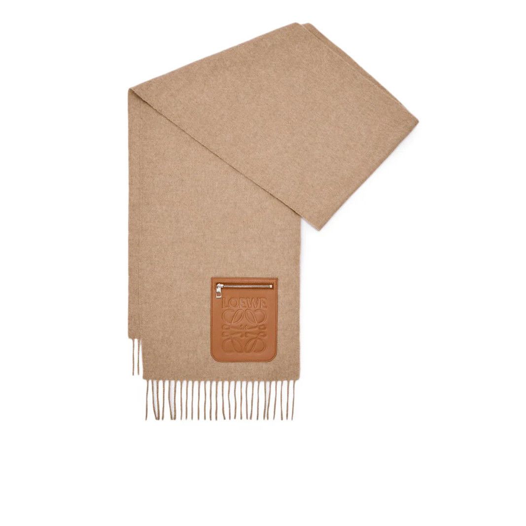 Loewe LOEWE Beige Wool/Cashmere Scarf New & Authentic Size ONE SIZE - 1 Thumbnail