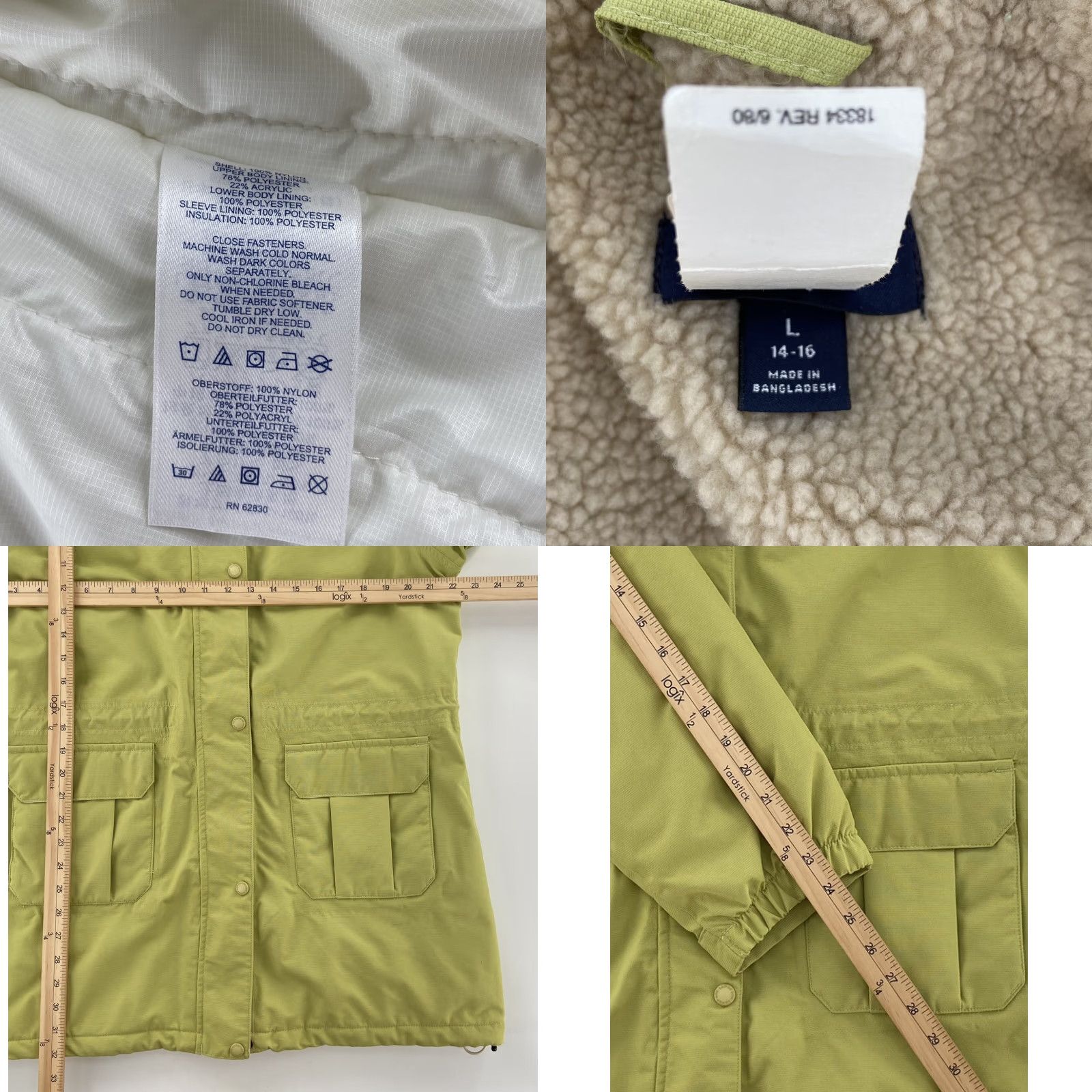 Lands' End Land's End Women's Jacket Large 14-16 Green Hooded Sherpa Lined Zip Up Casual Outdoor Size L / US 10 / IT 46 - 8 Thumbnail