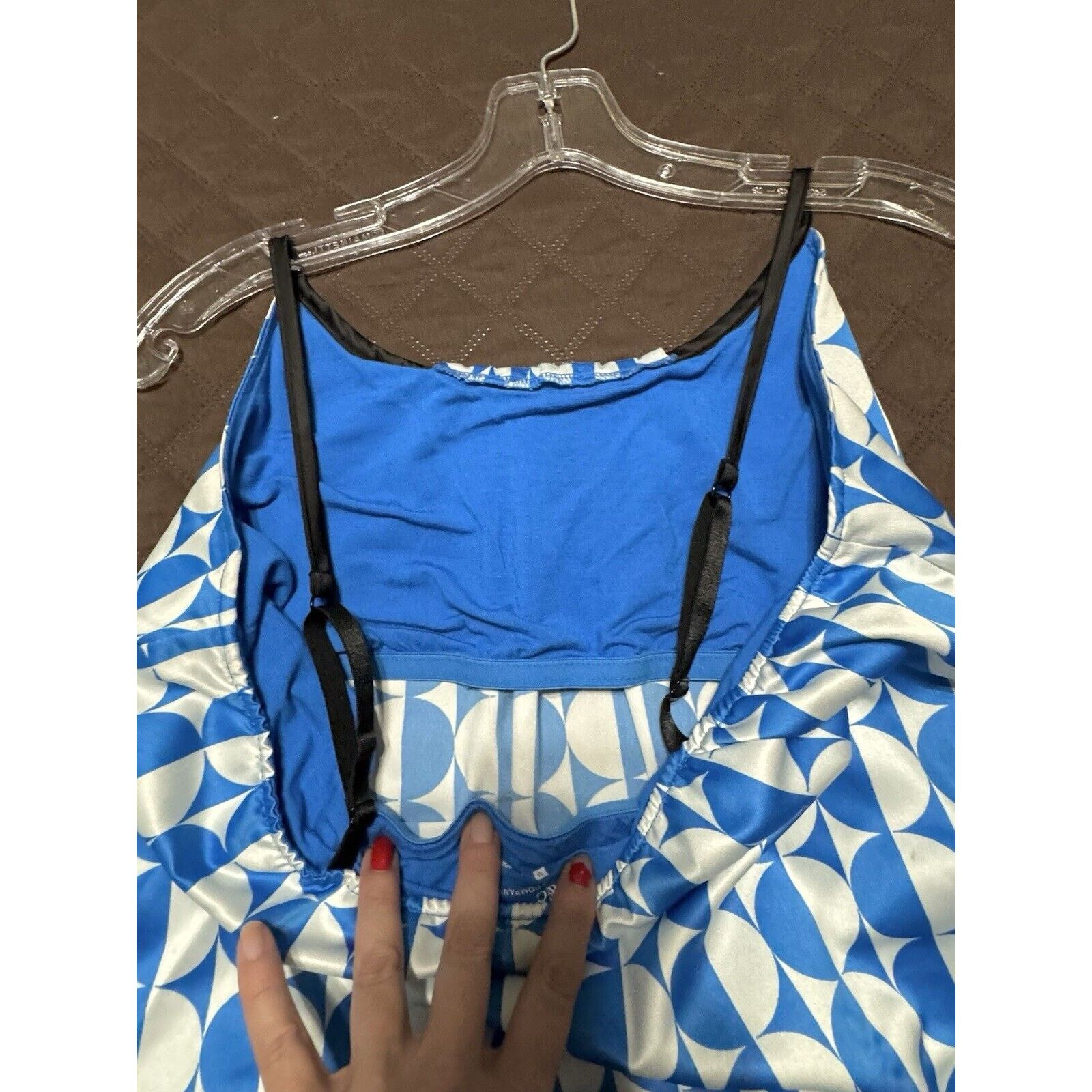Other New York & Company Women's Blue/White Spaghetti Strap Top M Size M / US 6-8 / IT 42-44 - 6 Thumbnail