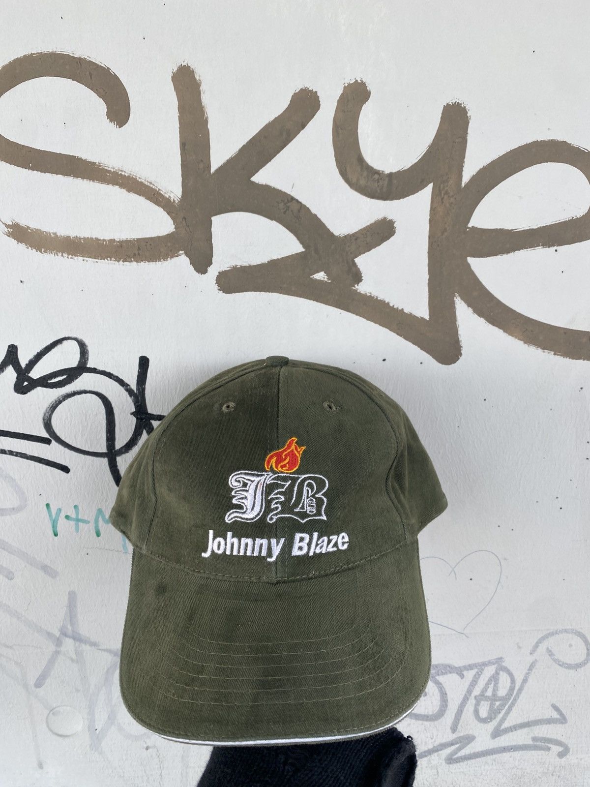 Designer × Vintage Vintage Johnny Blaze Y2K Skate Embroidered Logo Cap Size ONE SIZE - 1 Thumbnail