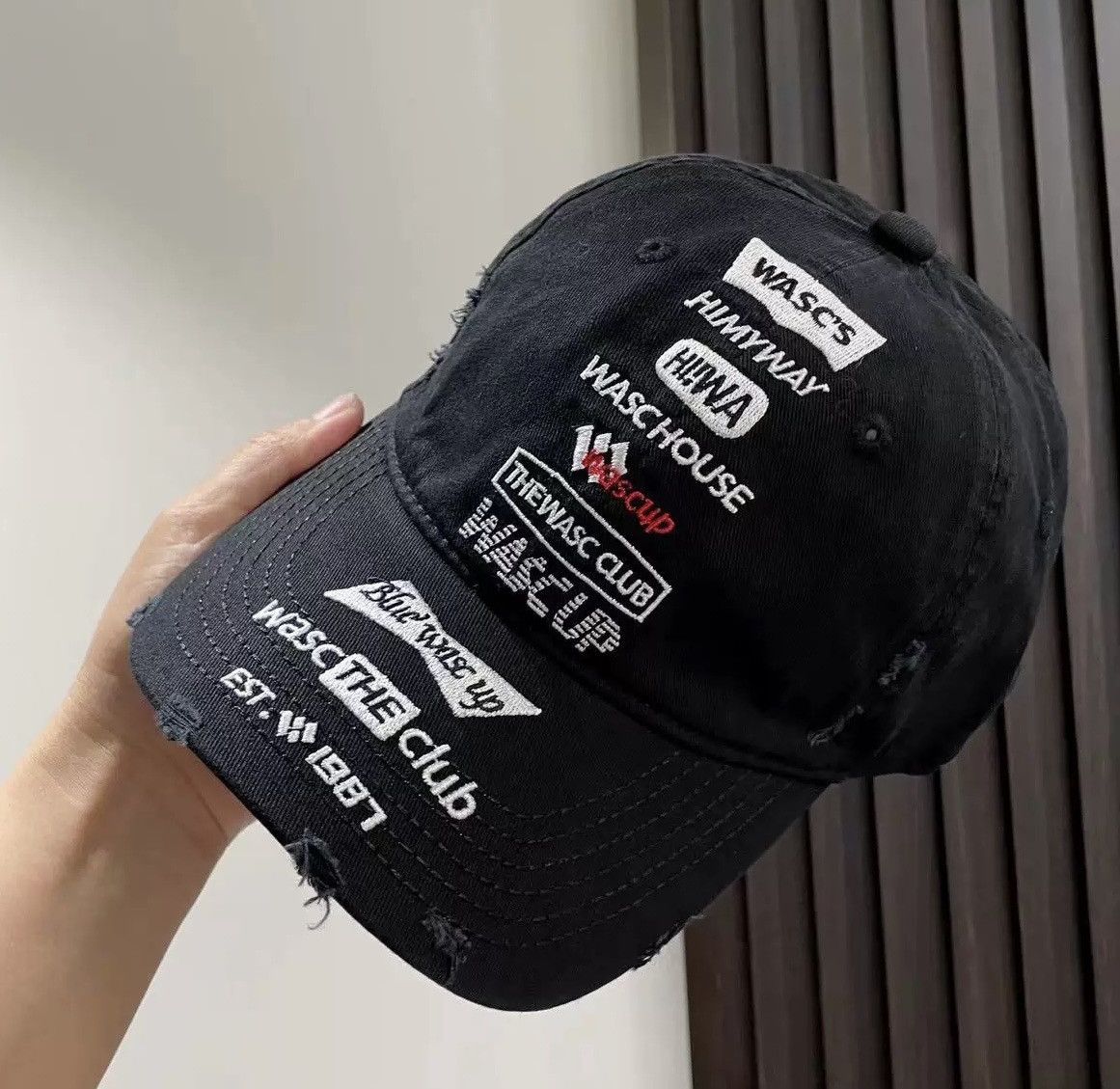 Japanese Brand Retro punk y2k embroidered distressed raw ball cap hat Size ONE SIZE - 2 Thumbnail