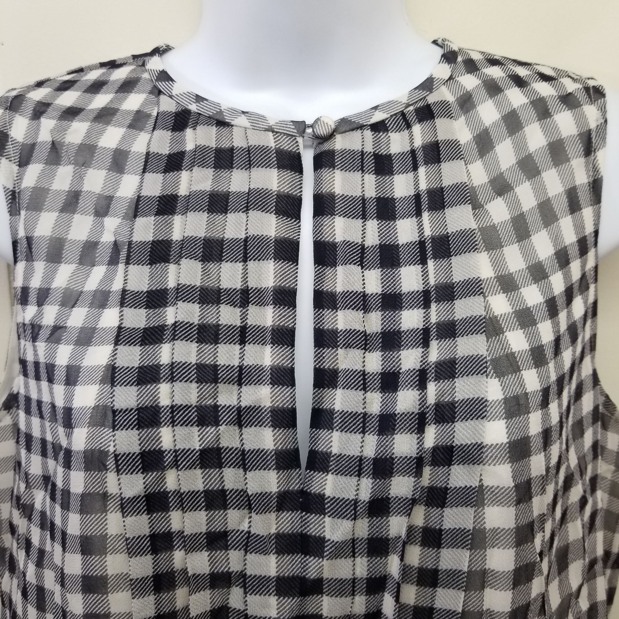 J.Crew J Crew 6 Blue White Plaid Check Sleeveless Top Ruffles Silk Size M / US 6-8 / IT 42-44 - 5 Thumbnail