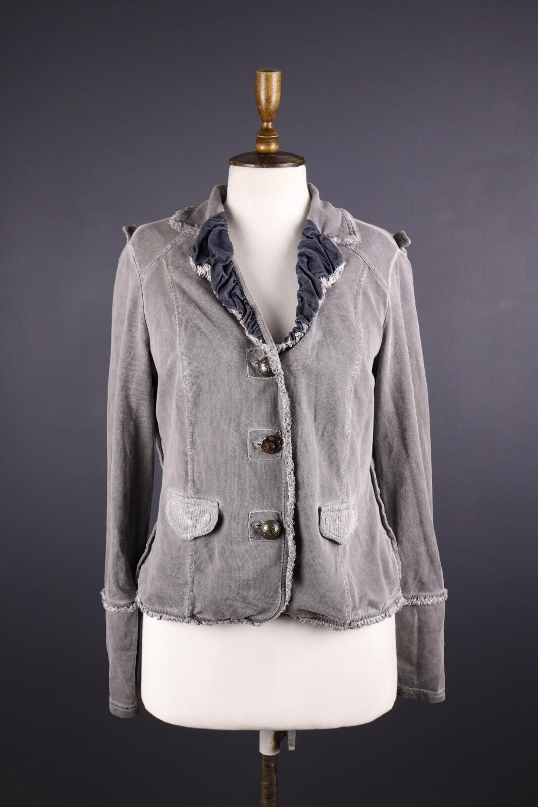 Other Bottega by Elisa Cvaletti Gray Blazer Jacket Size L Size L / US 10 / IT 46 - 1 Thumbnail