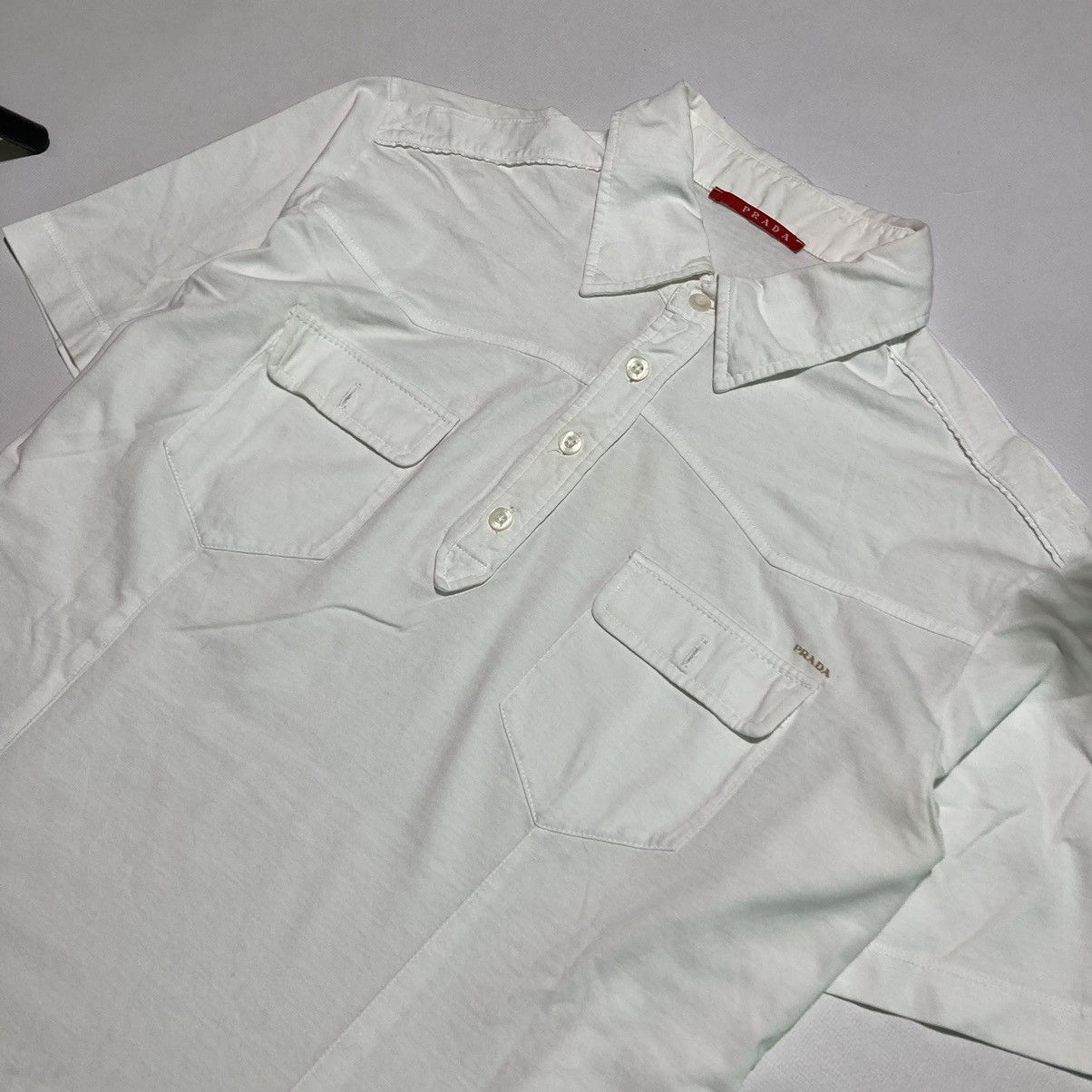 Prada Prada Logo Basic Stripe Polo Shirt Size US M / EU 48-50 / 2 - 2 Thumbnail