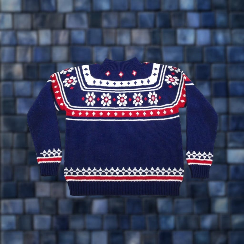 JCPenney VINTAGE JCPenney Womens Sweater Size L Geometric Holiday Christmas Retro Grandma Size L / US 10 / IT 46 - 1 Thumbnail