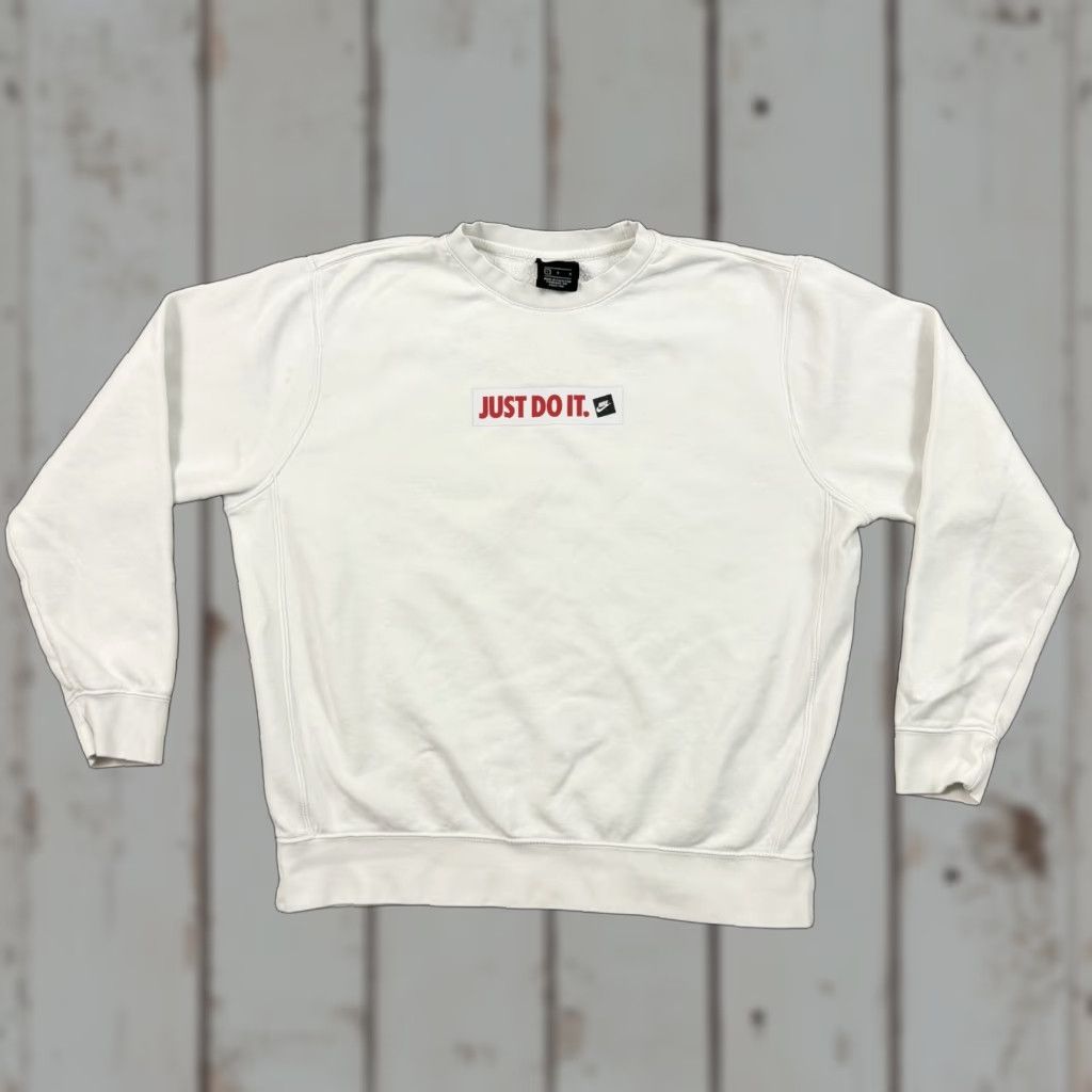 Nike Nike Sweatshirt Mens L White Pullover Crewneck Sweater Long Sleeve Just Do It Size US L / EU 52-54 / 3 - 1 Thumbnail