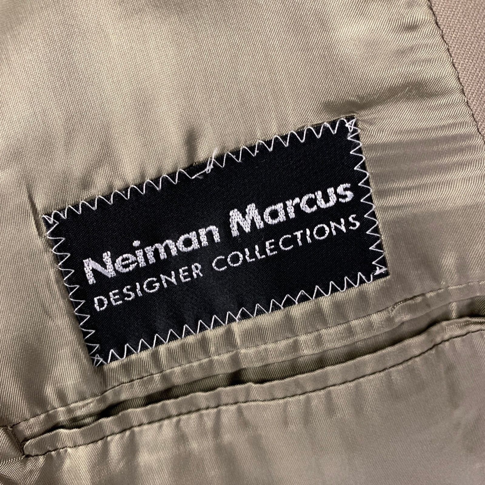 Other MANI Size 44 Khaki Wool Peak Lapel Double Breasted Suit Size 44R - 7 Thumbnail