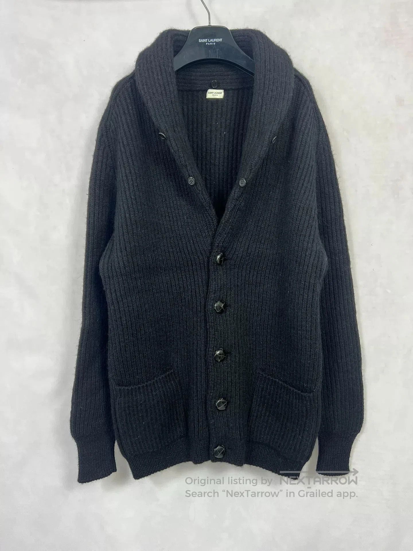 Saint Laurent Paris Saint Laurent Black Knit Cardigan Sweater. Size US M / EU 48-50 / 2 - 1 Thumbnail