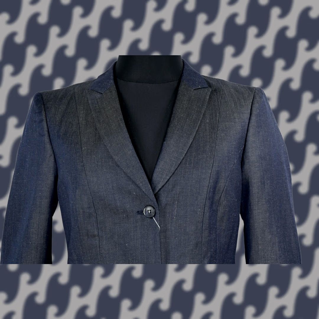 Tiger of Sweden Tiger of Sweden Blazer Shirt Woman 38 Blue Wool/Linen Chest 47cm Length 61cm Vintage No Size XS / US 0-2 / IT 36-38 - 1 Thumbnail