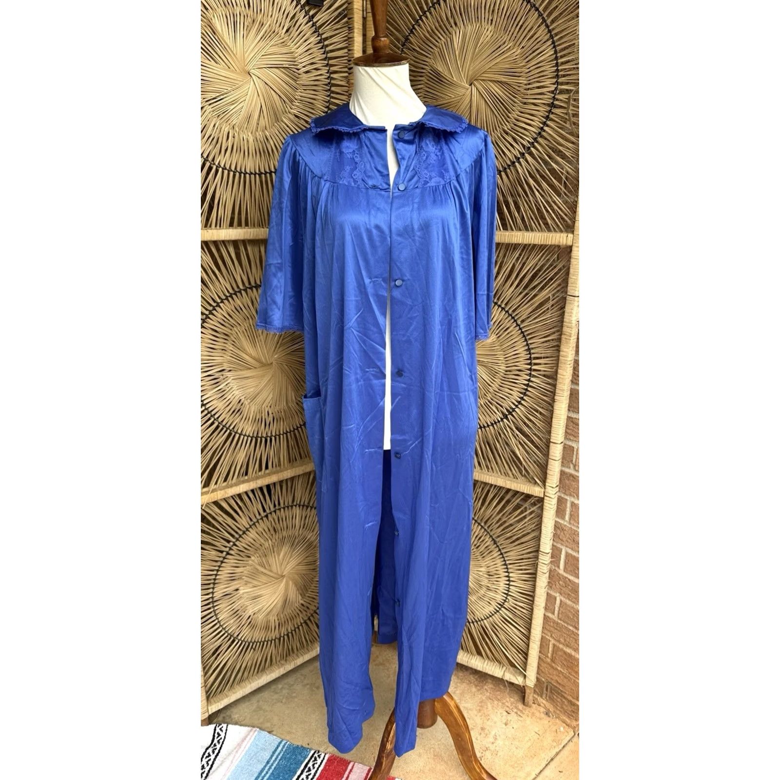 Vintage VINTAGE Nancy King Lingerie Nightgown Maxi Blue 100% Nylon M NYT USA Womens Nightwear Regular Size M Limited Tags Size ONE SIZE - 2 Thumbnail