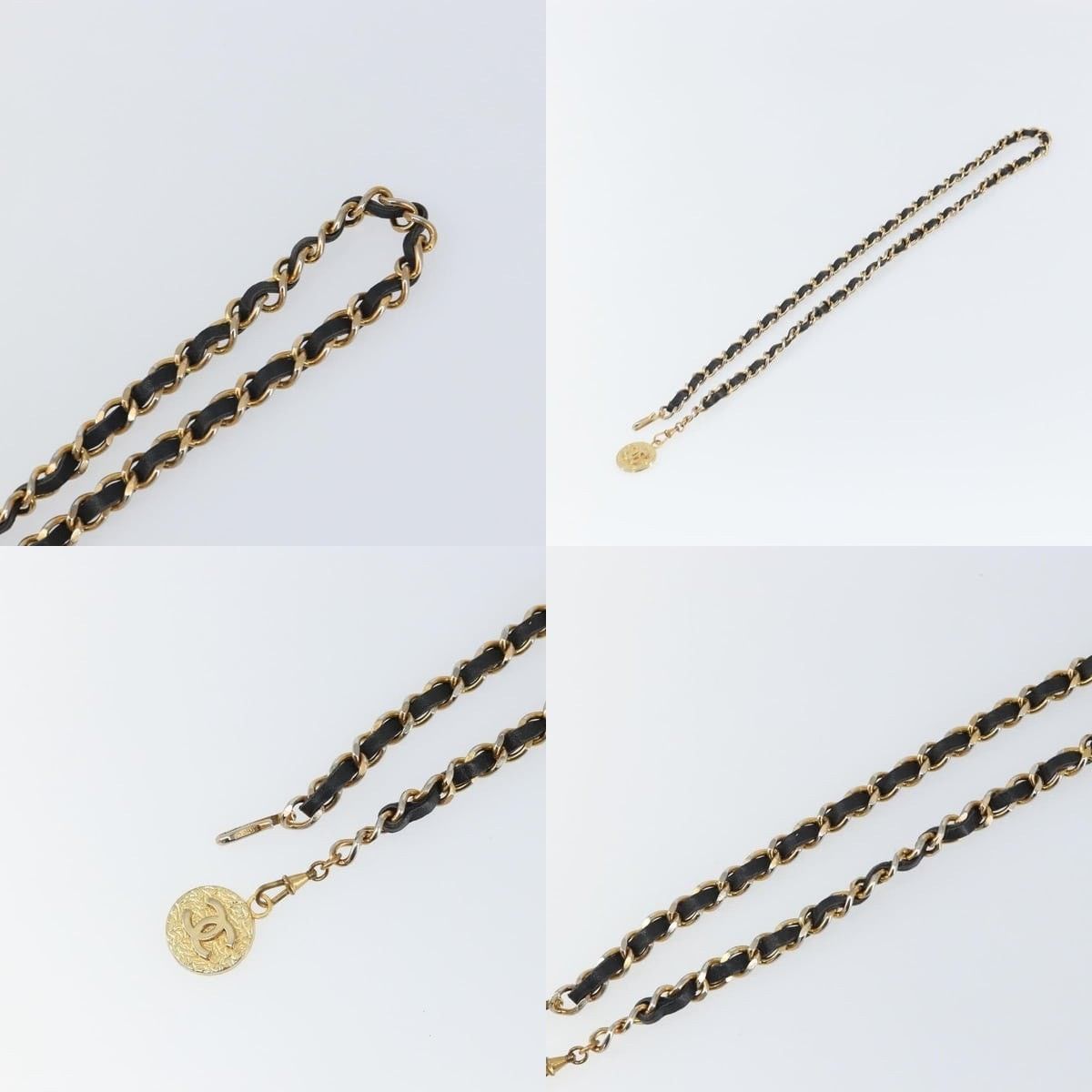 Chanel Chanel Chain Belt Metal Black Gold CC Size ONE SIZE - 4 Thumbnail
