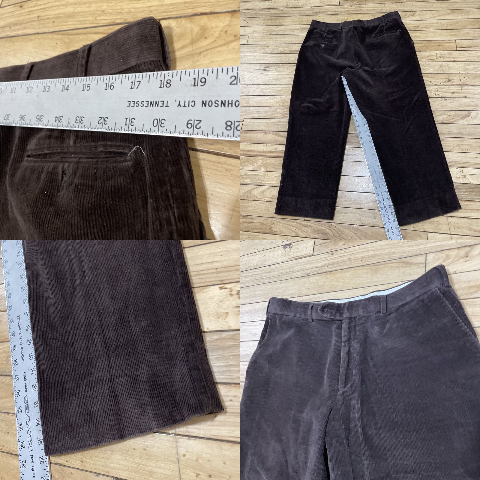 Ralph Lauren VINTAGE Lauren Ralph Lauren Pants Unisex Adults Corduroy Brown 36S 36x26 Ankle Cords Lycra Flat Front Straight 26 In Inseam 36X26 Brown Preppy Size 25" / US 0 / IT 36 - 8 Thumbnail