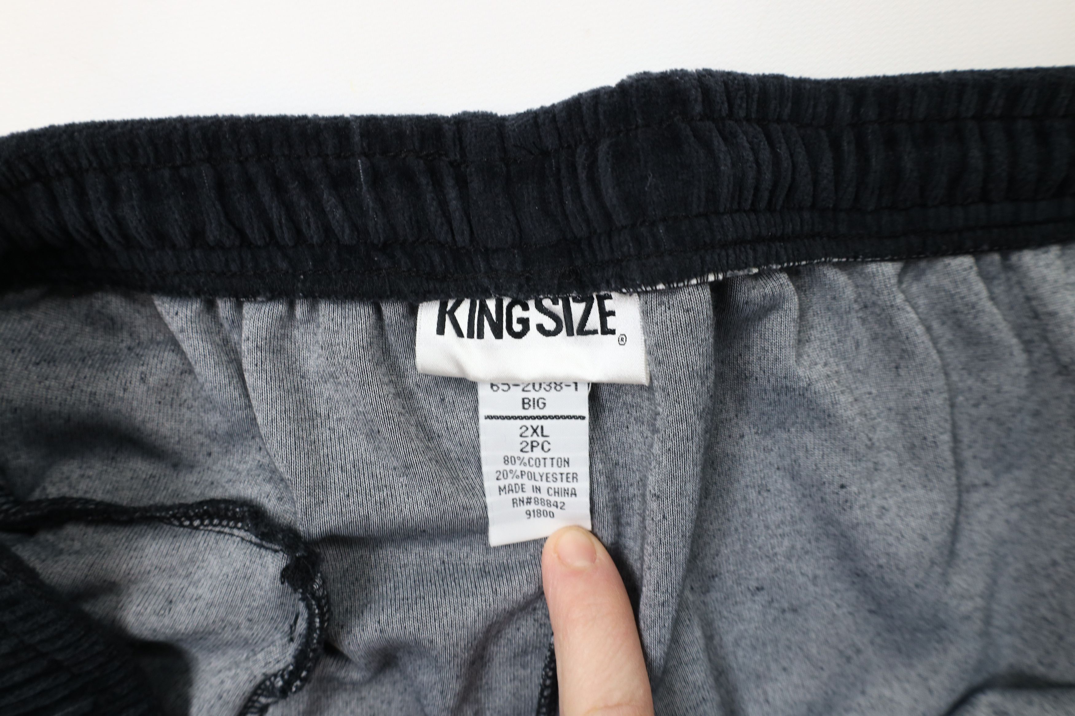 Vintage Vintage 90s Y2K Streetwear Velour Sweatpants Joggers Black Size US 40 / EU 56 - 7 Thumbnail