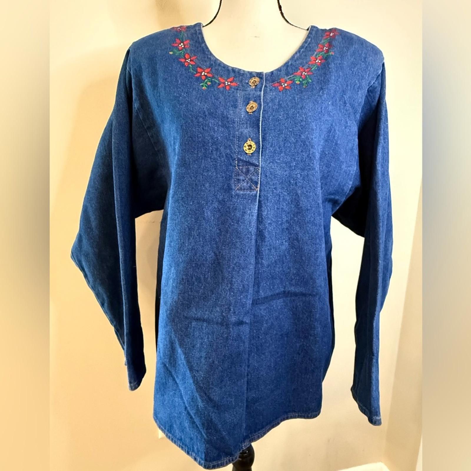 Other Sunbelt Sportswear vintage denim top floral embroidery SZ M Size M / US 6-8 / IT 42-44 - 1 Thumbnail